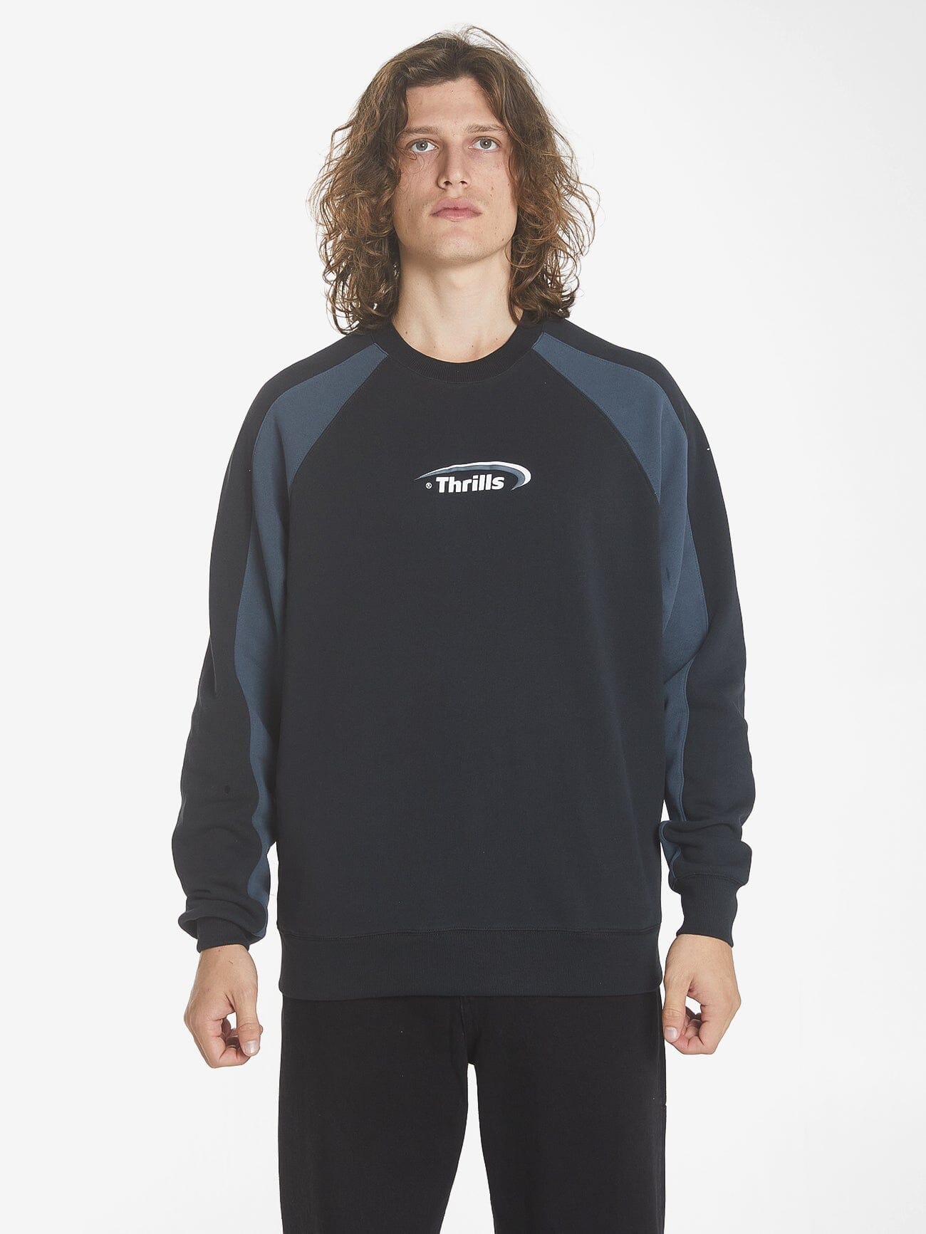 Sphere Oversize Raglan Crew - Washed Black XS
