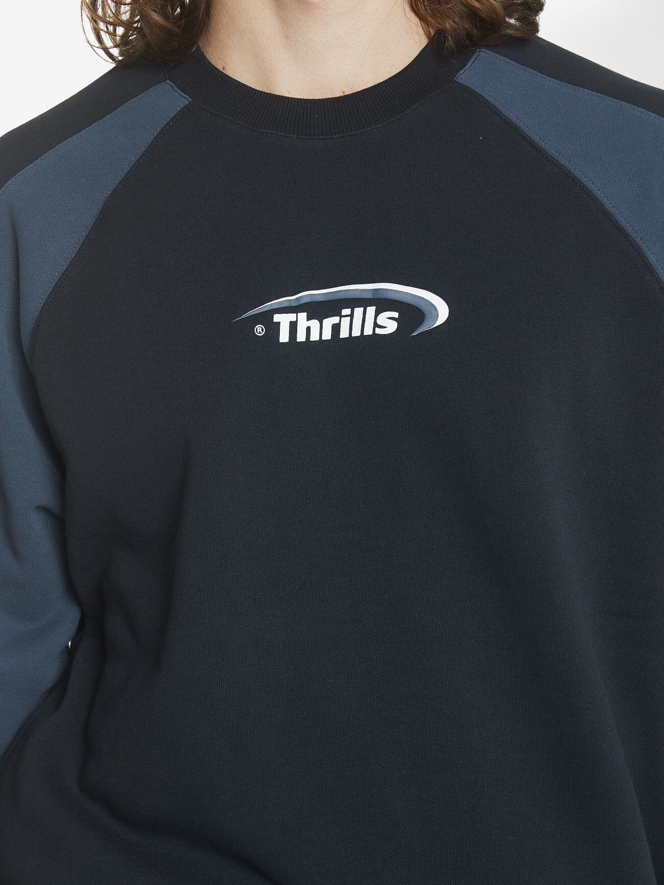 Sphere Oversize Raglan Crew - Washed Black XS