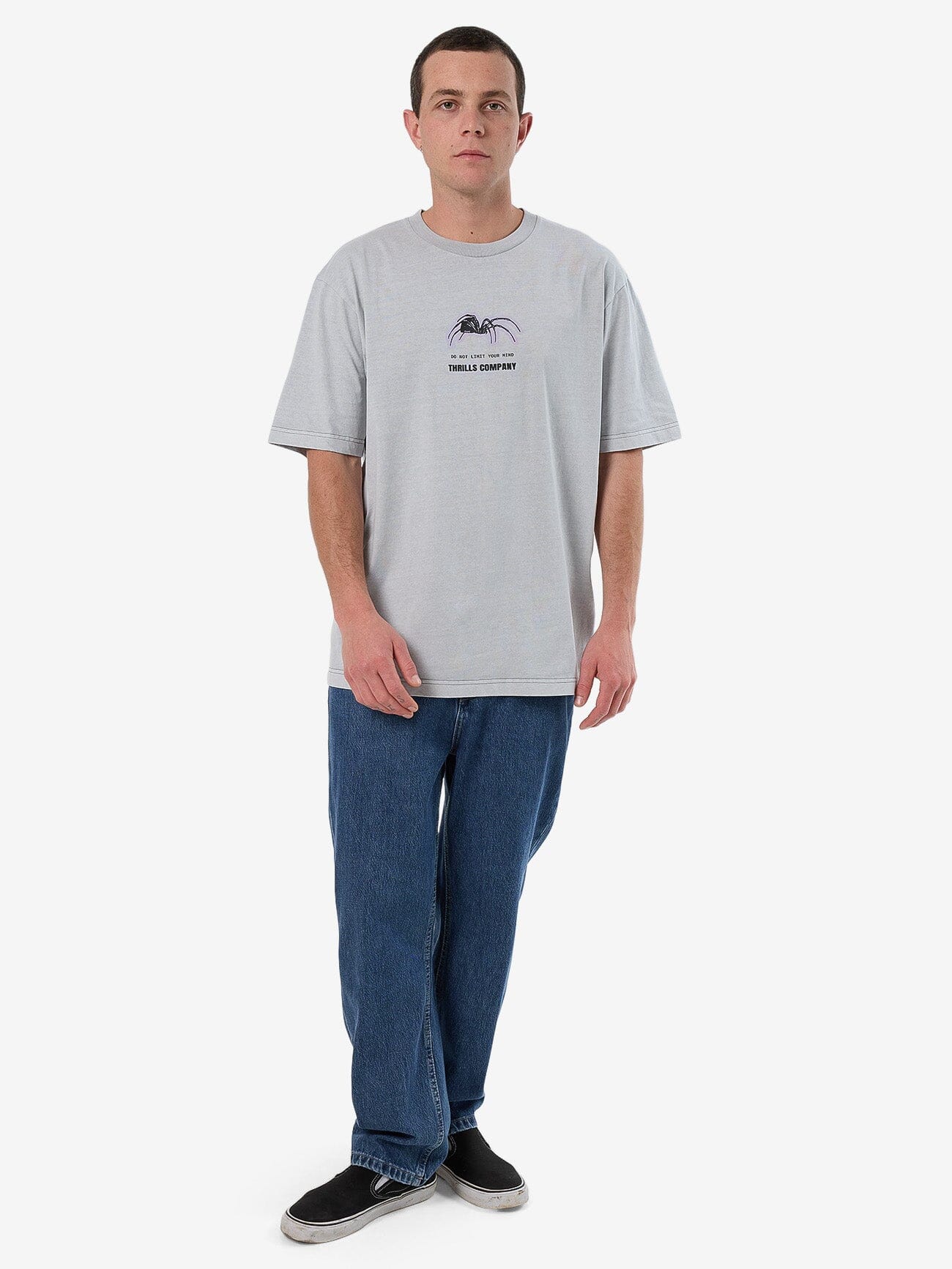Do Not Limit Your Mind Oversize Fit Tee - Glacier Grey
