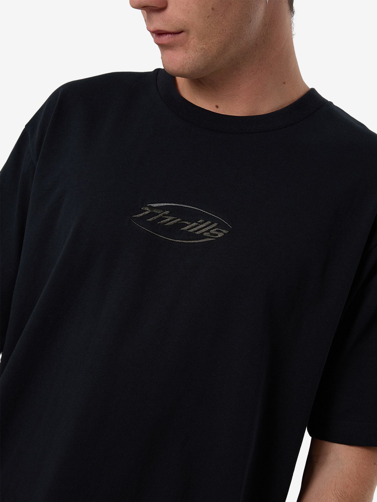 Fortune Favors Embro Oversize Fit Tee - Washed Black XS