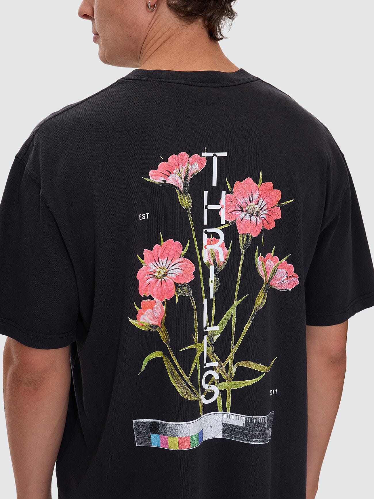 Adorned In Nature Box Fit Oversize Short Tee - Faded Black XS