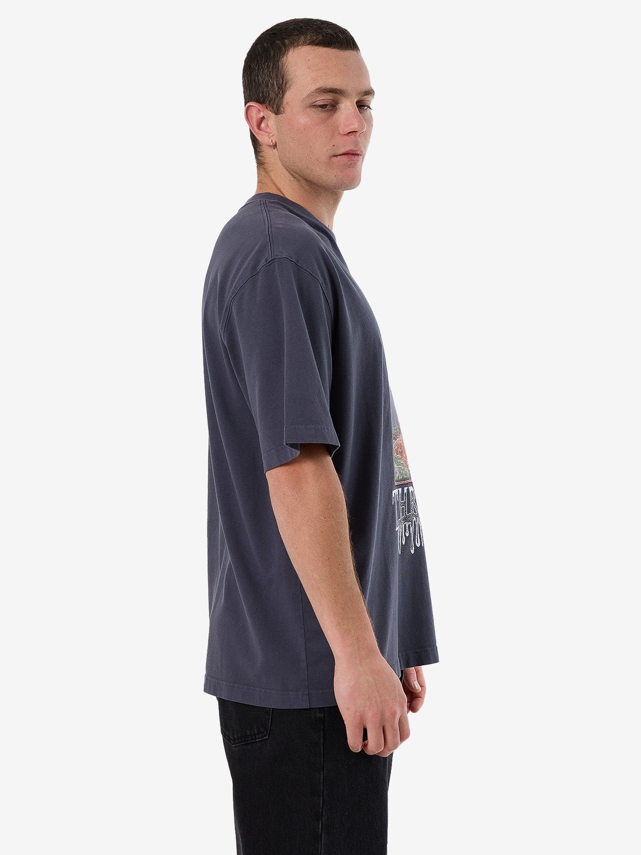 1 800 Transmit Box Fit Oversize Tee - Ebony XS