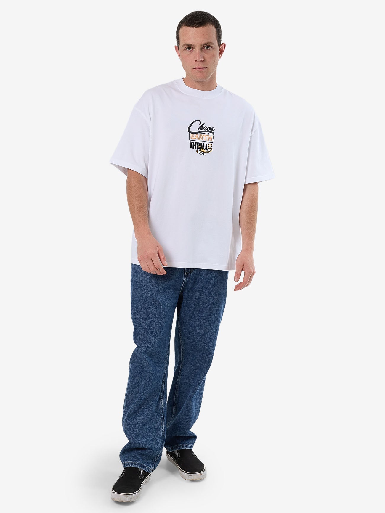 This Stings Box Fit Oversize Tee - White XS