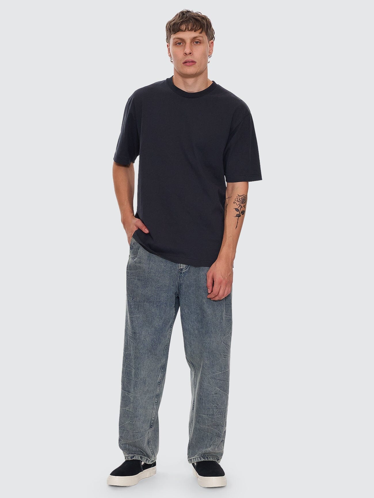 Thrills Military Oversize Fit Tee - Faded Black XS