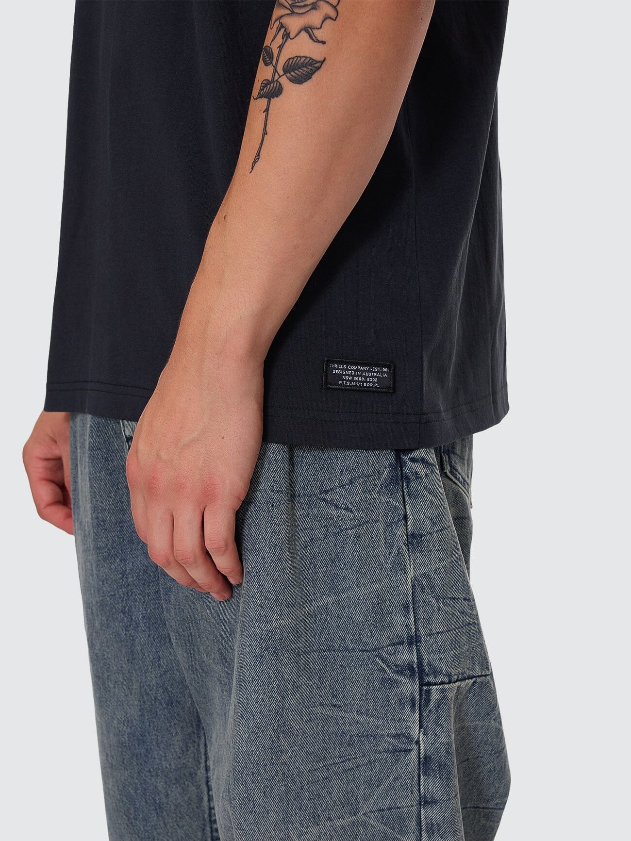 Thrills Military Oversize Fit Tee - Faded Black XS
