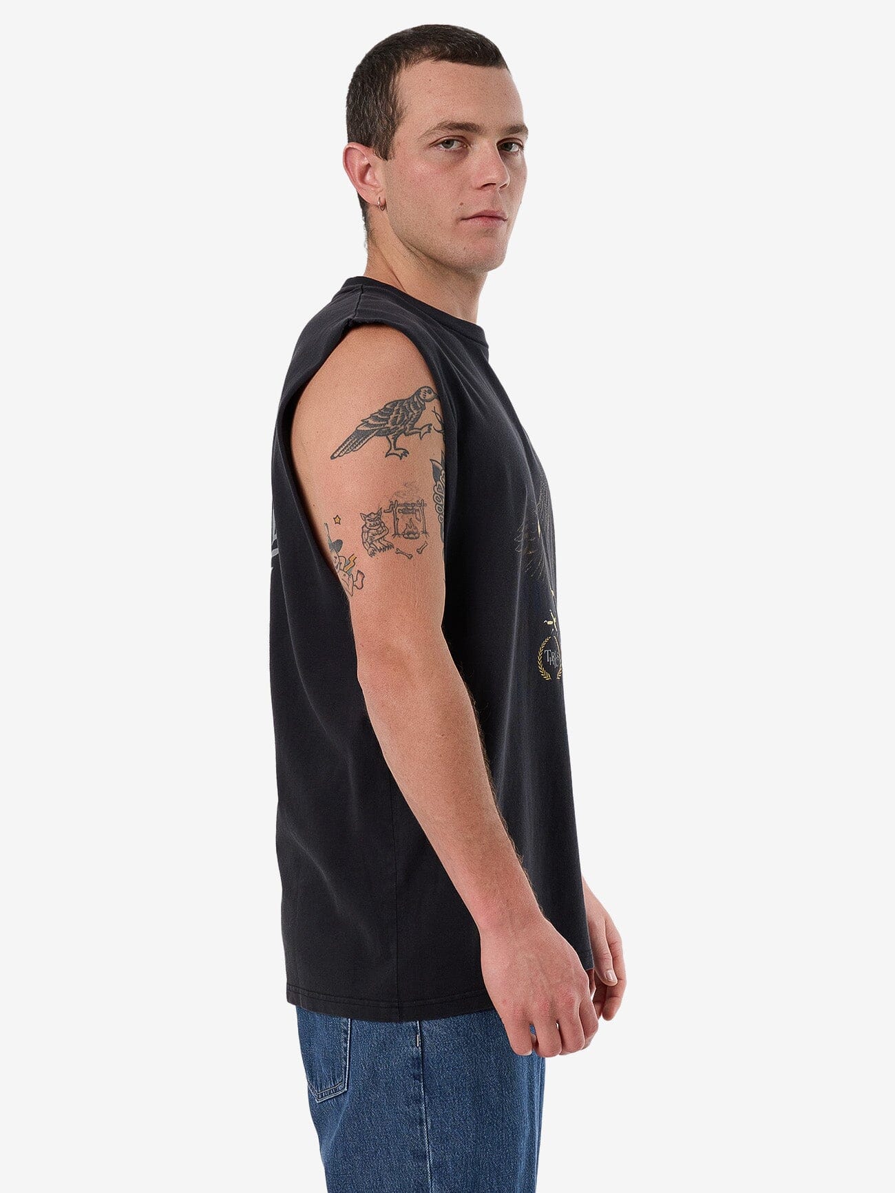 Speed Tour Merch Fit Muscle Tee - Washed Black XS