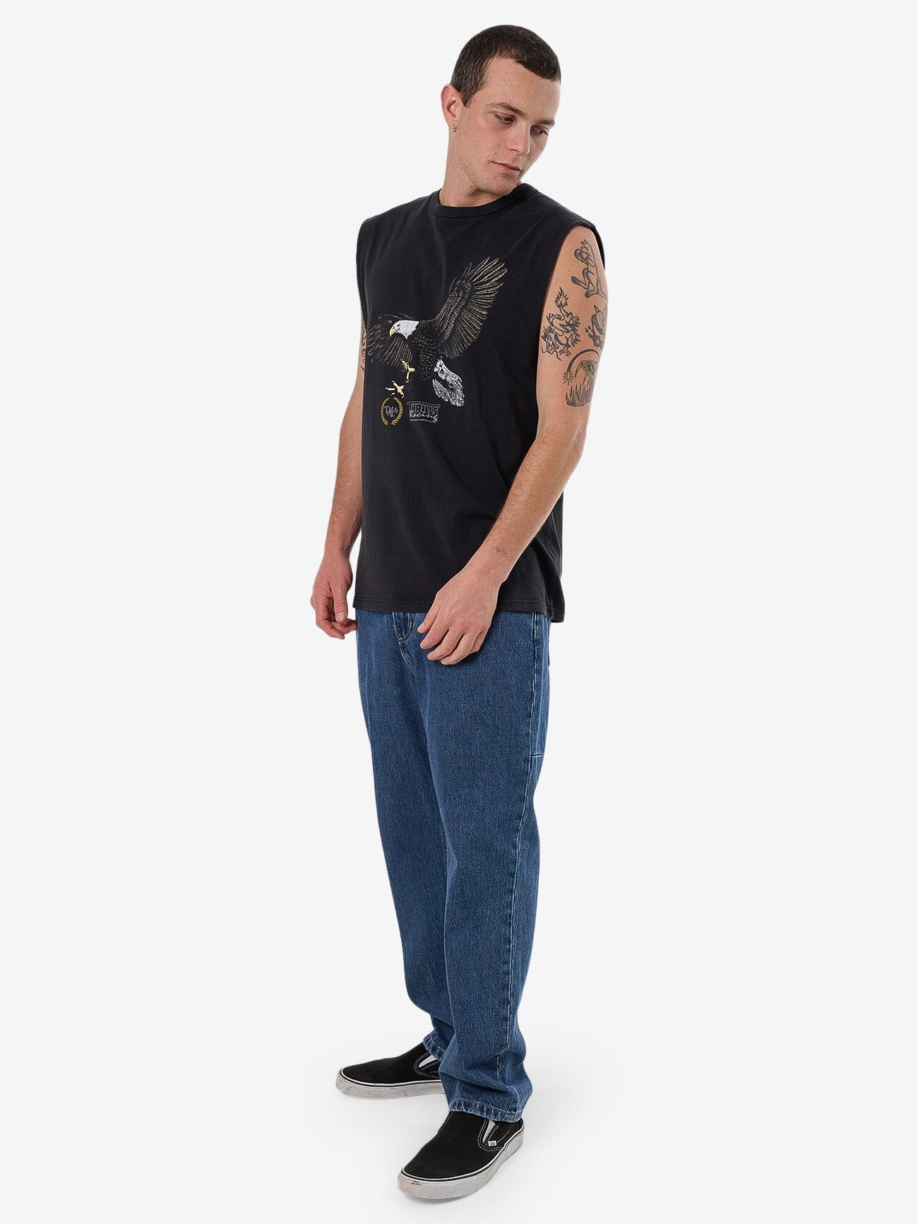 Speed Tour Merch Fit Muscle Tee - Washed Black XS