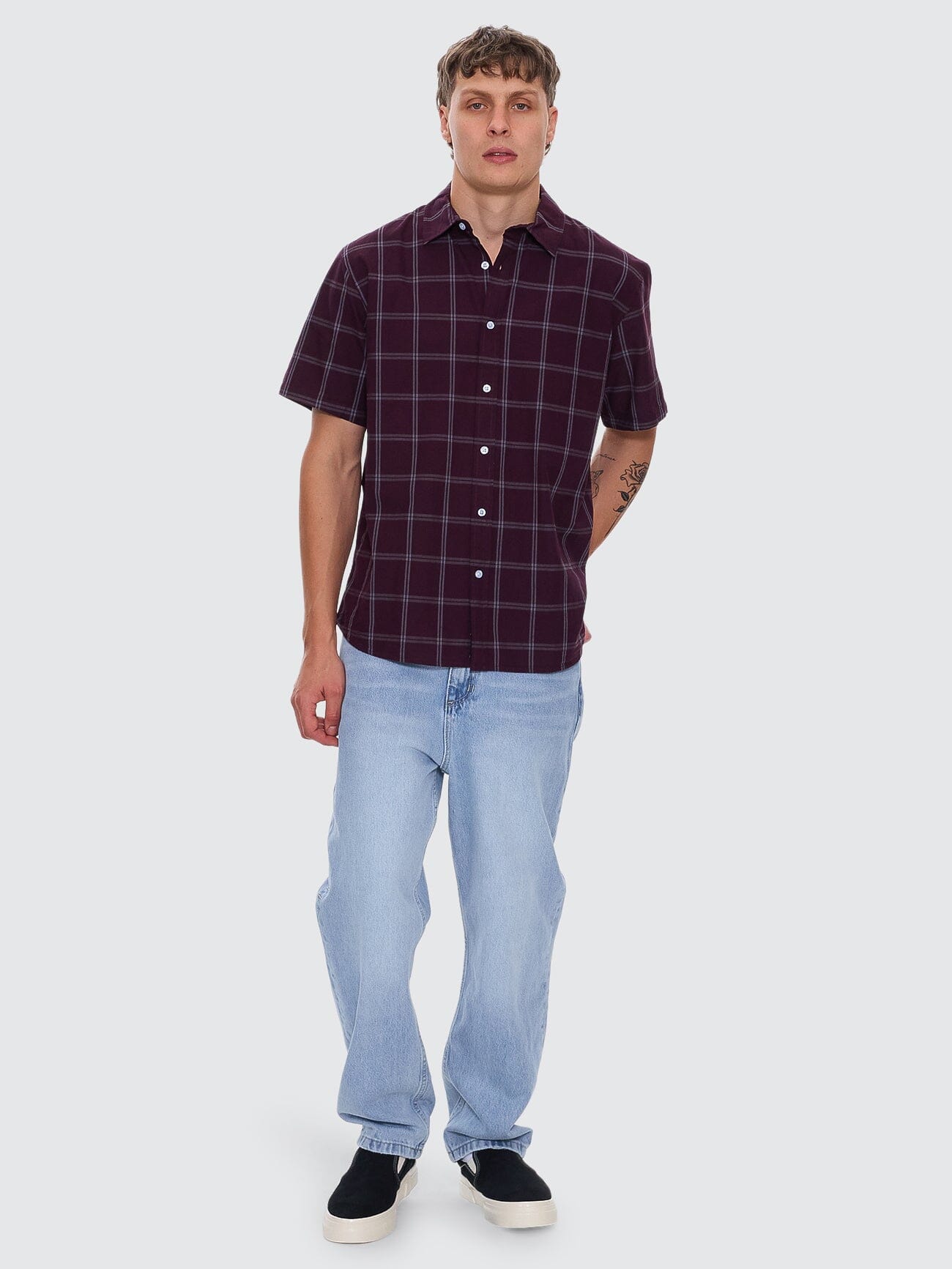 Whats Really Going On Short Sleeve Shirt - Deep Plum XS