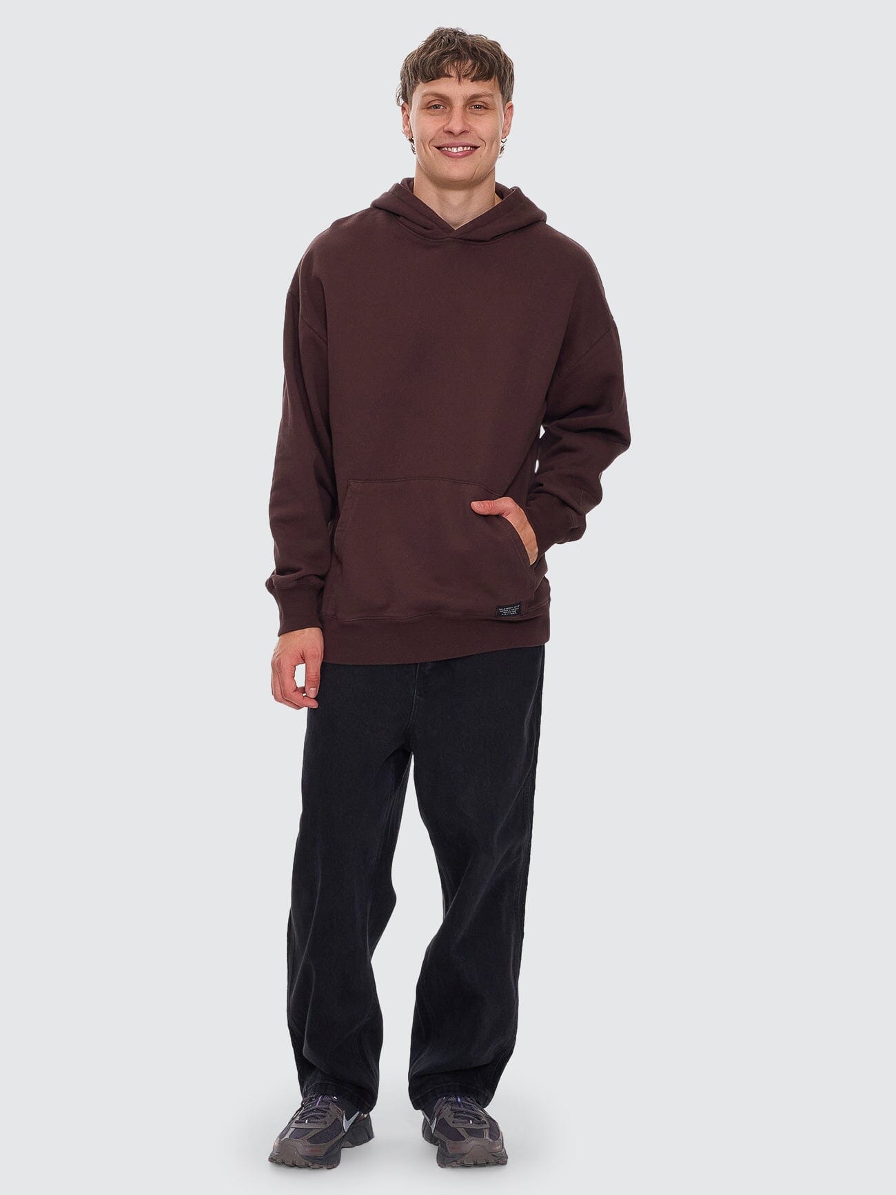 Lighten Up Big Slacker Baggy Cropped Denim Jean - Aged Black 26