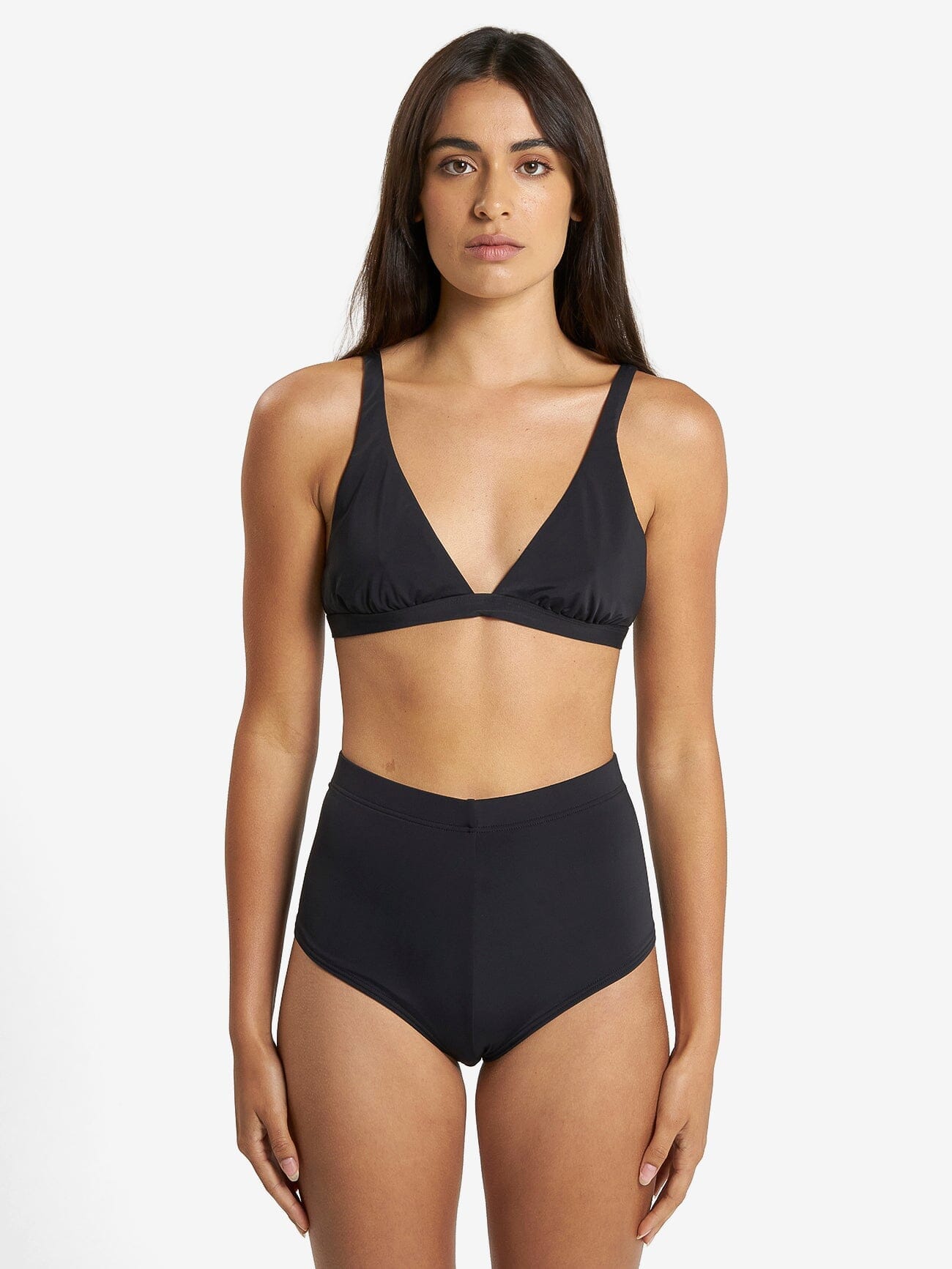 Thrills Elongated Tri Bikini Top - Black