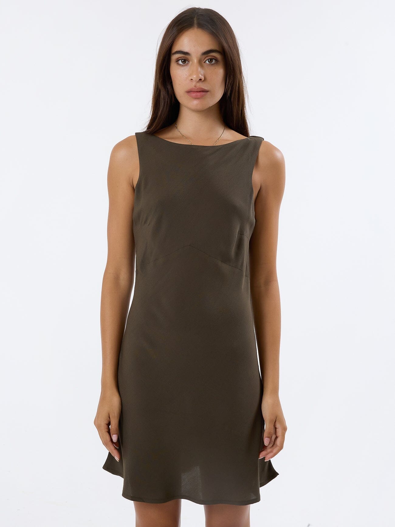Xavier Bias Mini Dress - Tarmac