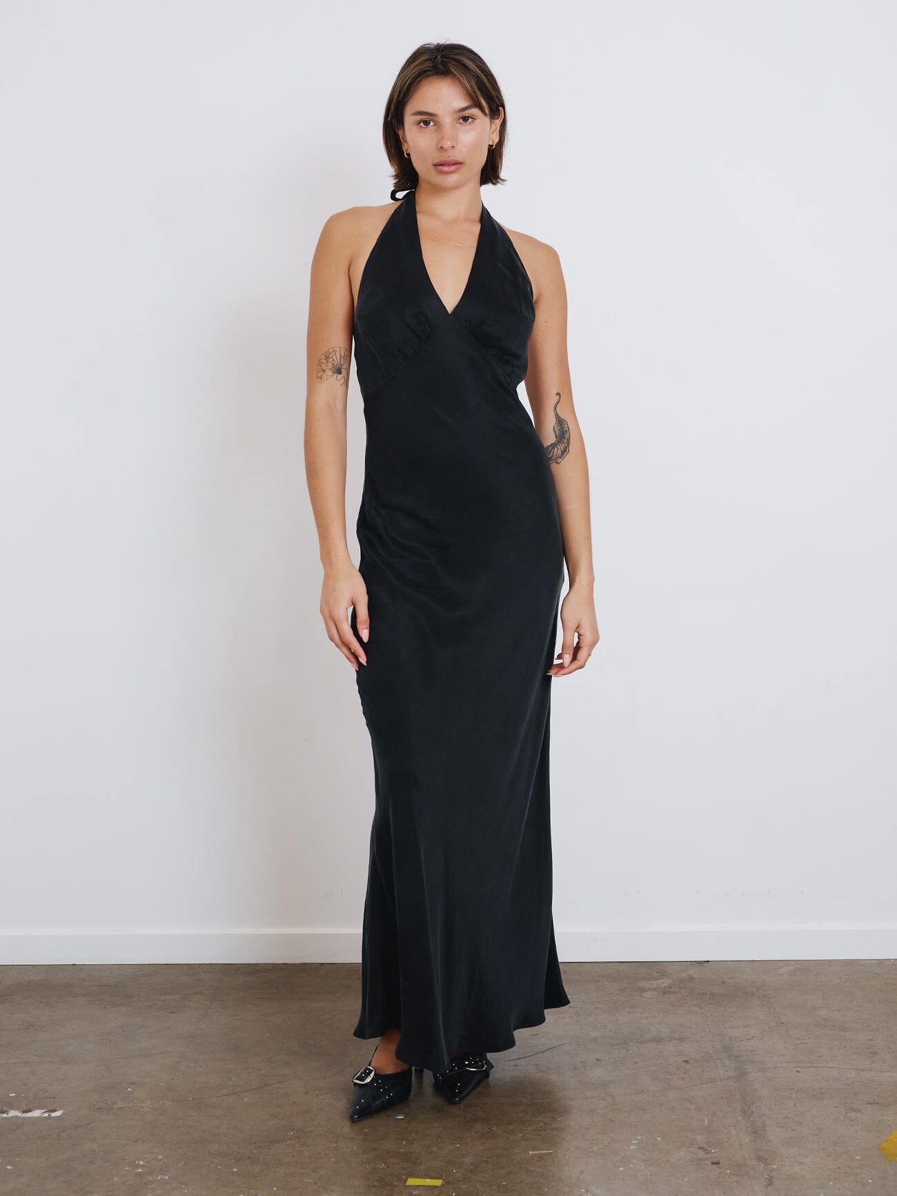 Maeve Halter Maxi Dress in Black