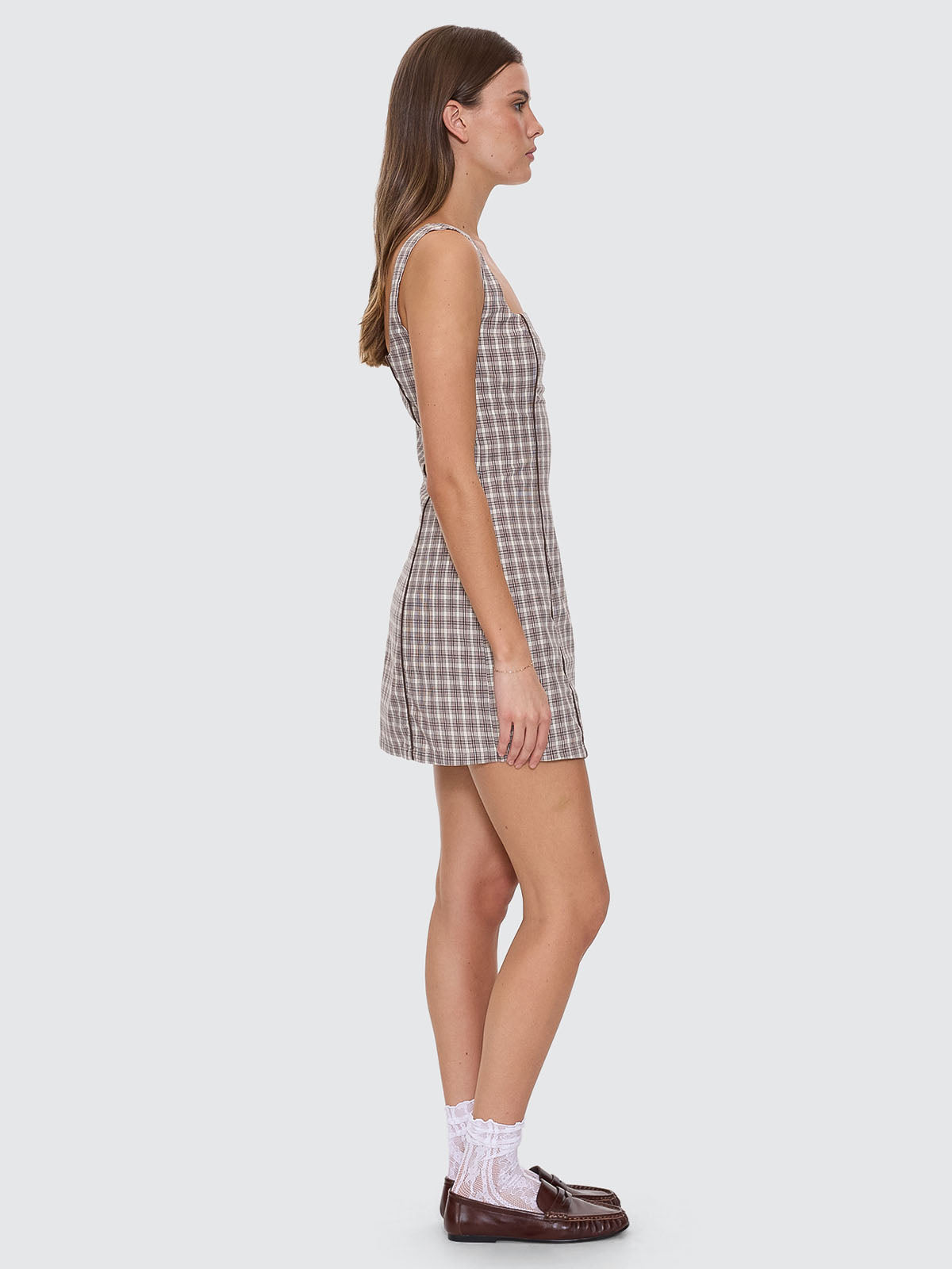 Adorned Check Elsie Mini Dress - Java 4