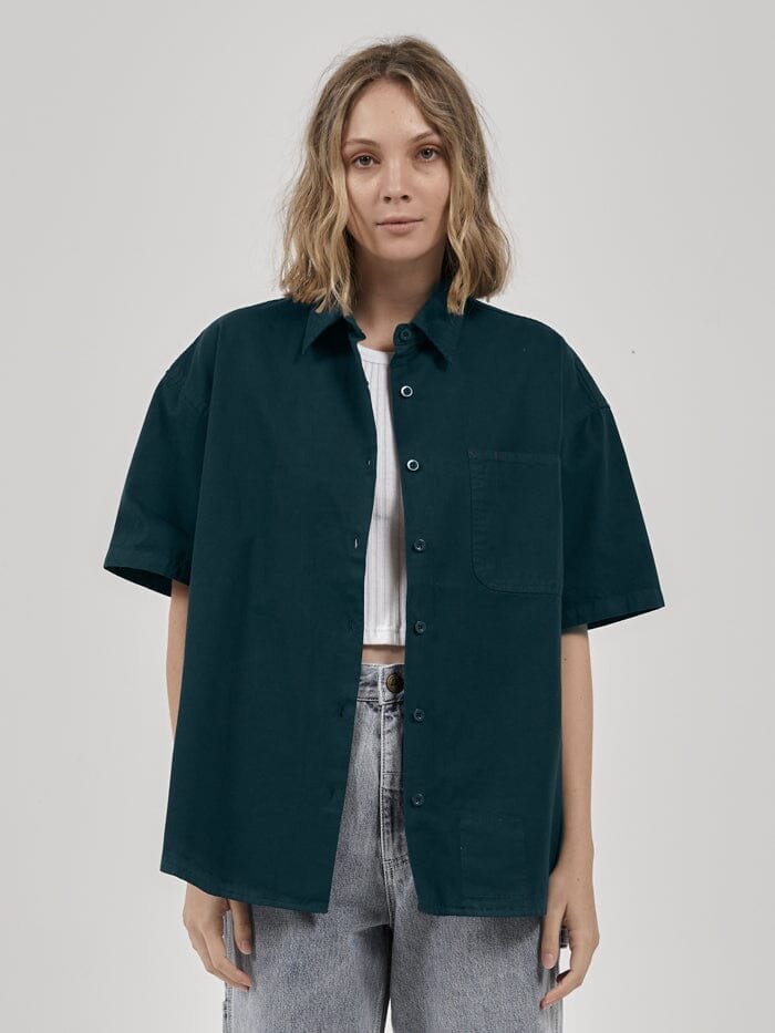 Hard Yakka x Thrills SS Work Shirt - Yakka Green