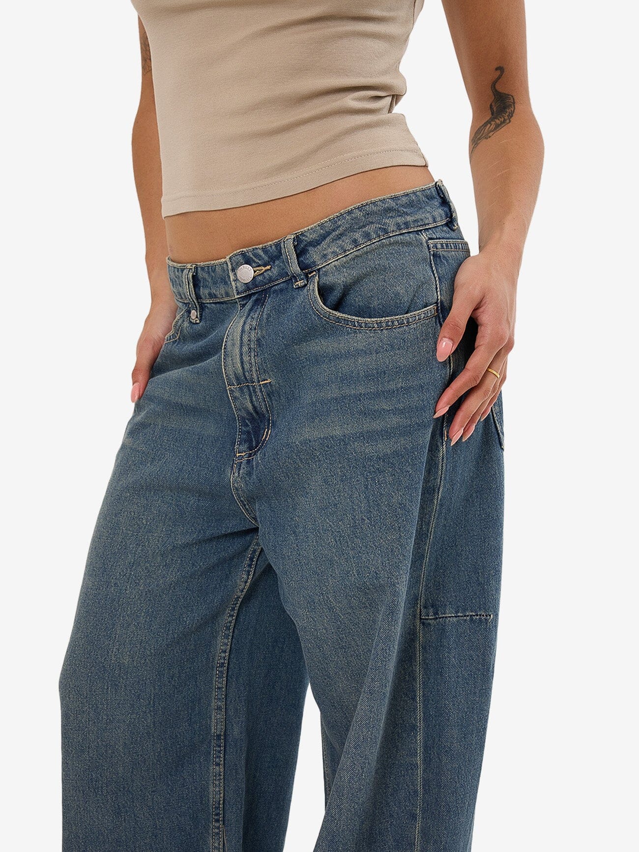 Tony Low Rise Big Baggy Jean - Vintage Mid Blue