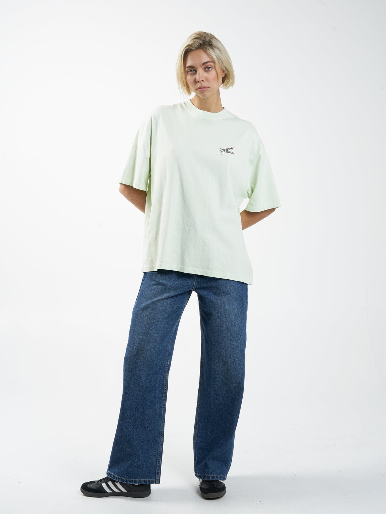 Earths Vibrations Oversized Tee - Washed Mint
