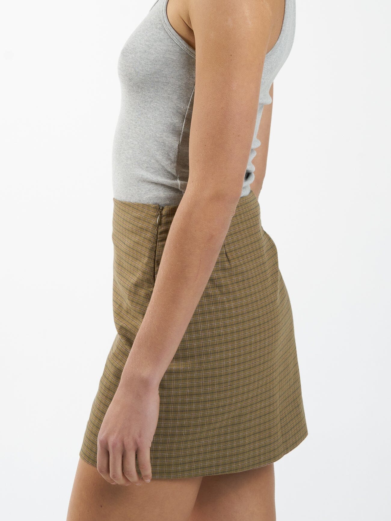Dawson Plaid Skirt - Mustard Gold