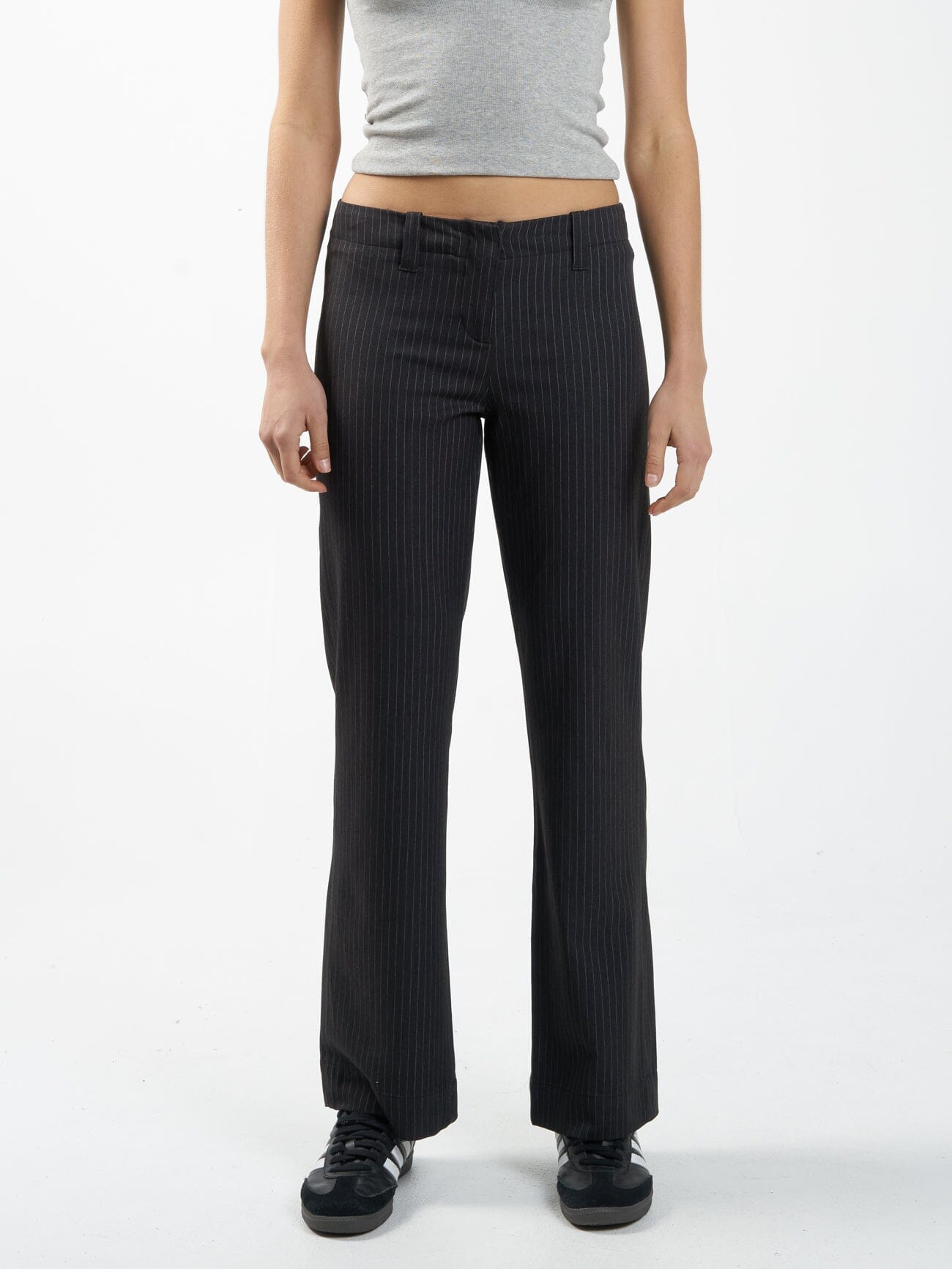 Brit Pinstripe Pant - Charcoal