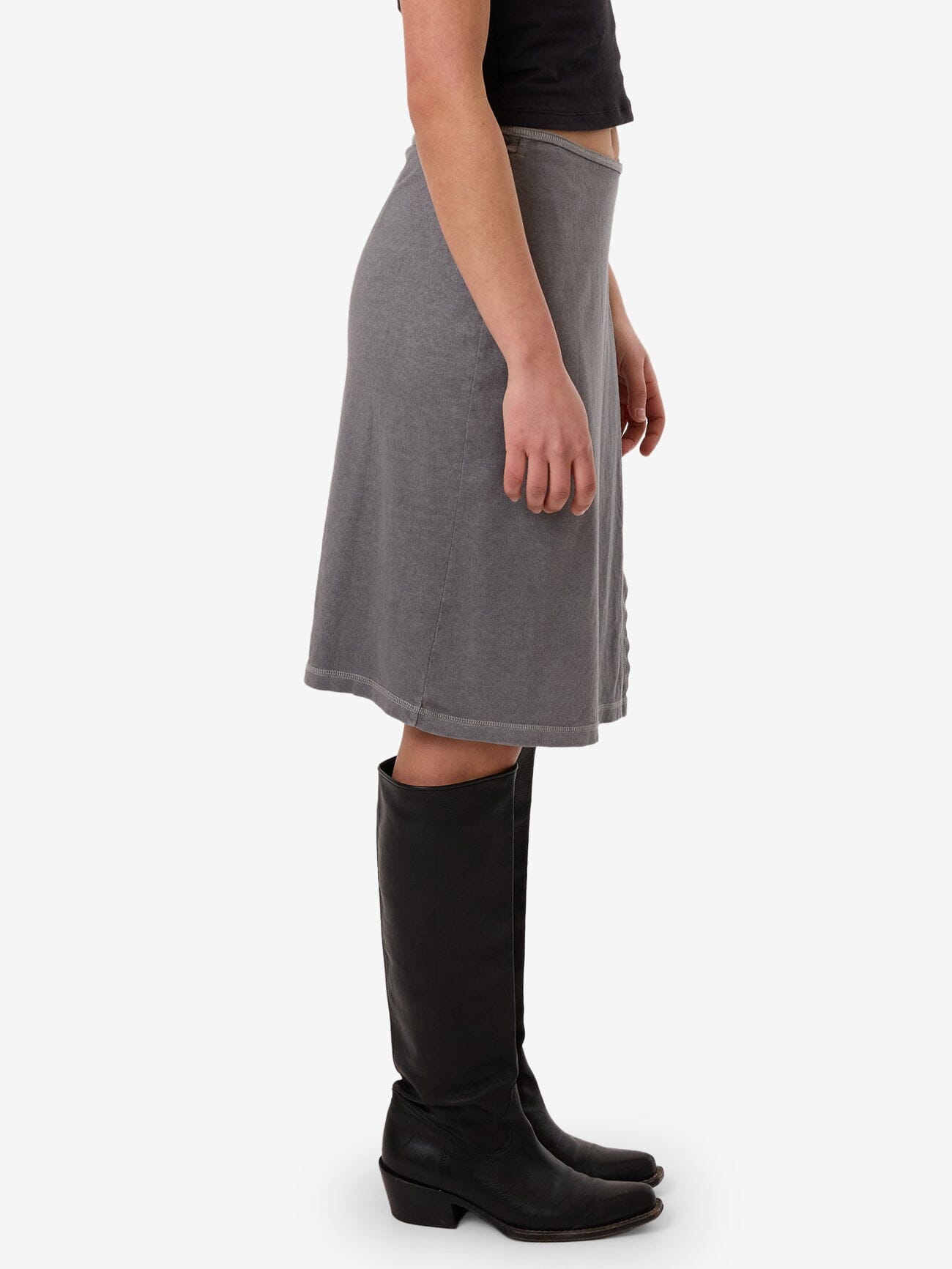 Hemp Wrap Midi Skirt - Grey Ash 4
