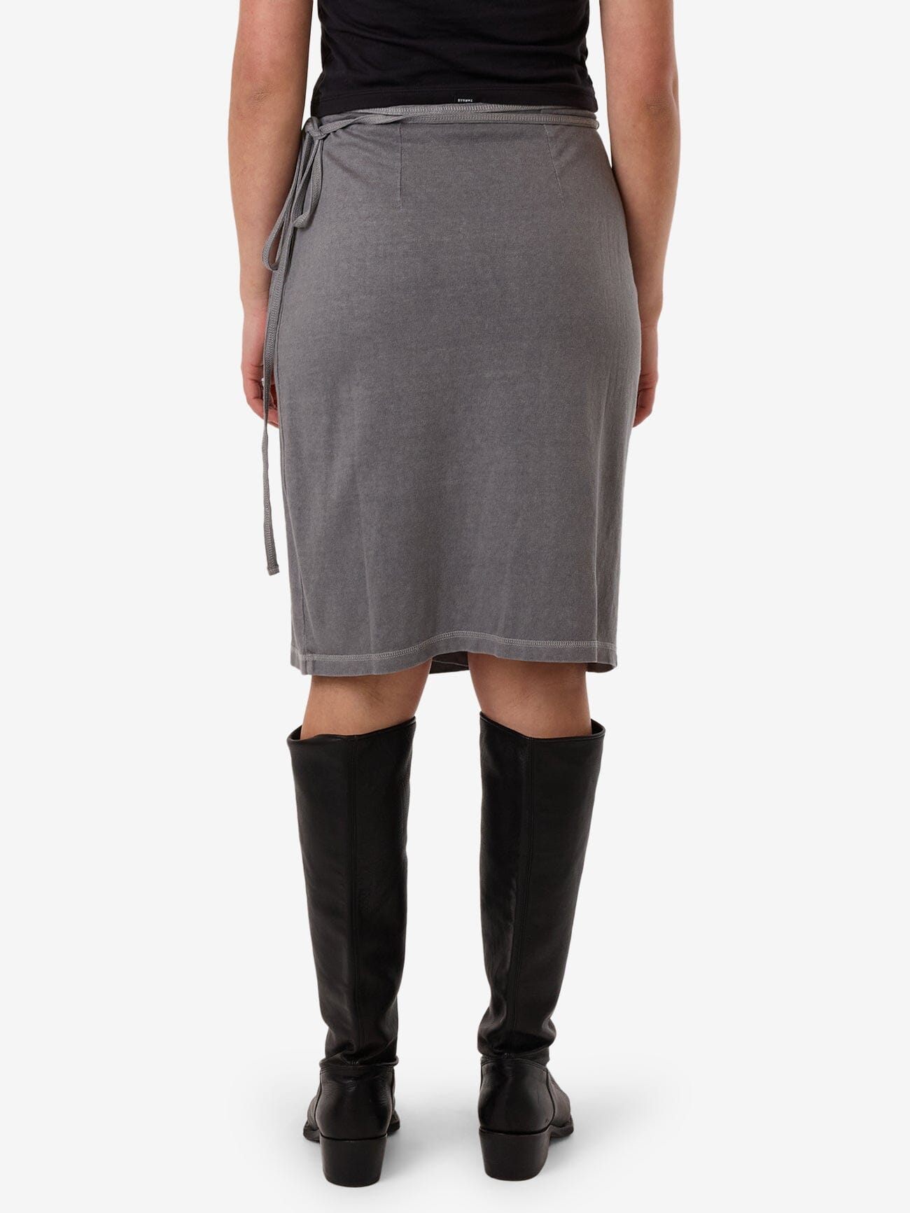 Hemp Wrap Midi Skirt - Grey Ash 4