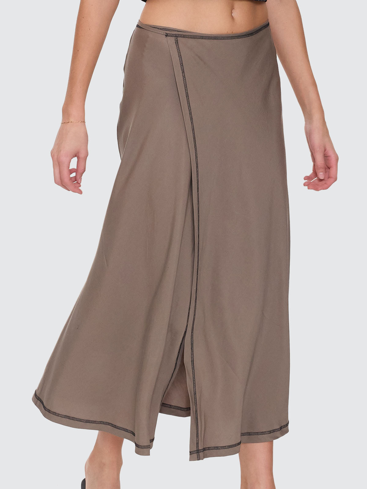 Contour Midi Skirt - Taupe Grey 4