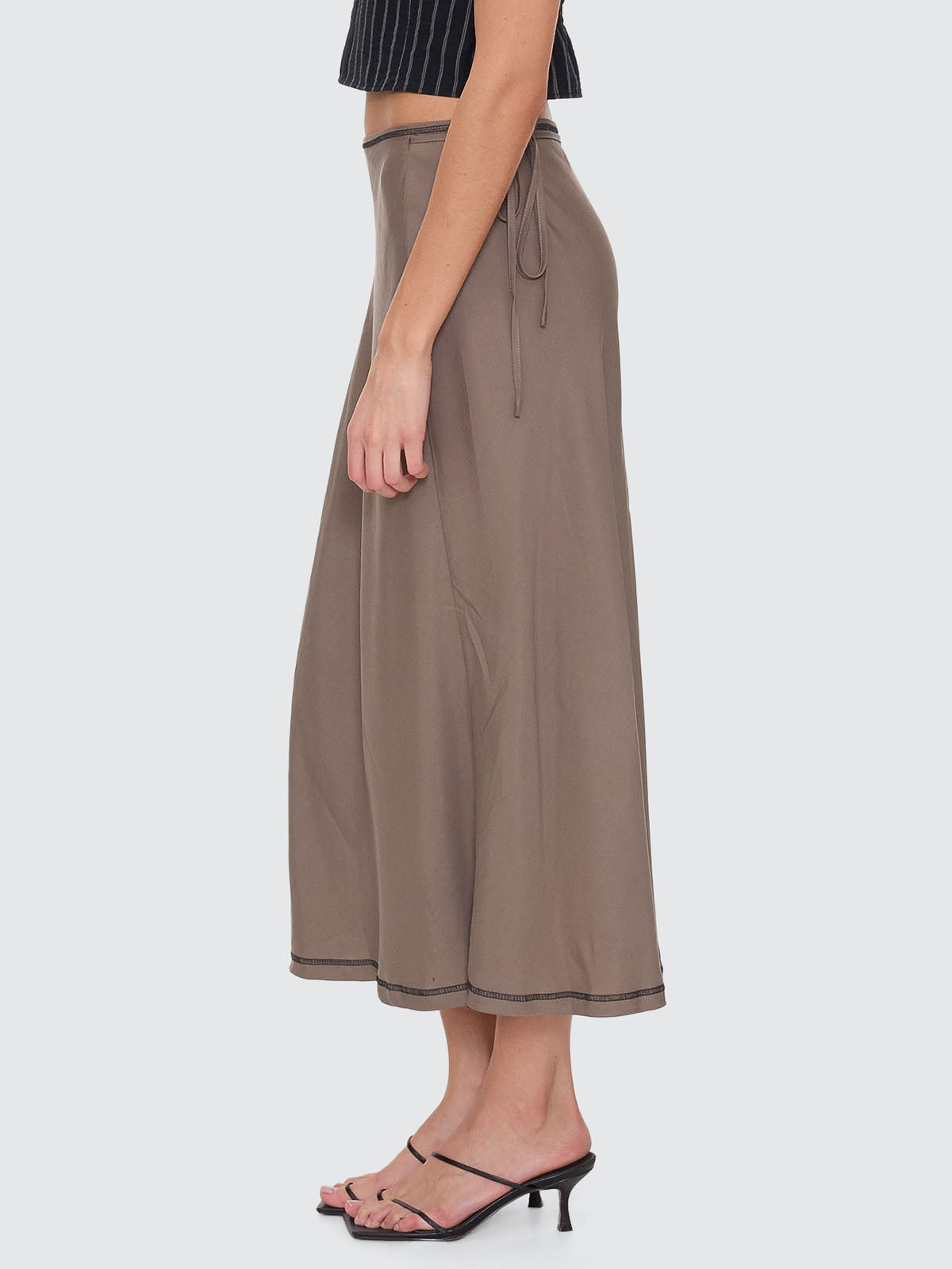 Contour Midi Skirt - Taupe Grey 4
