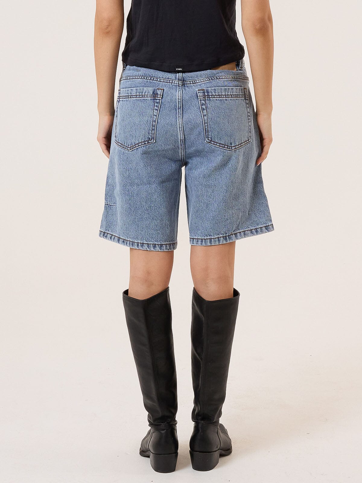 Reagan Slouch Short - Vintage Stone Blue 4