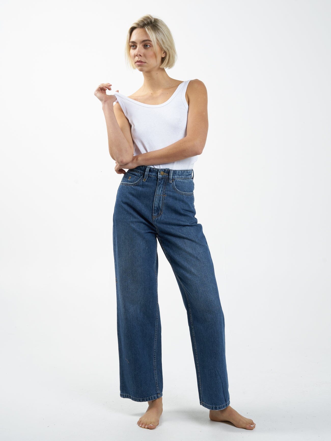 Billie High Rise Baggy Jean - Roadhouse Blue