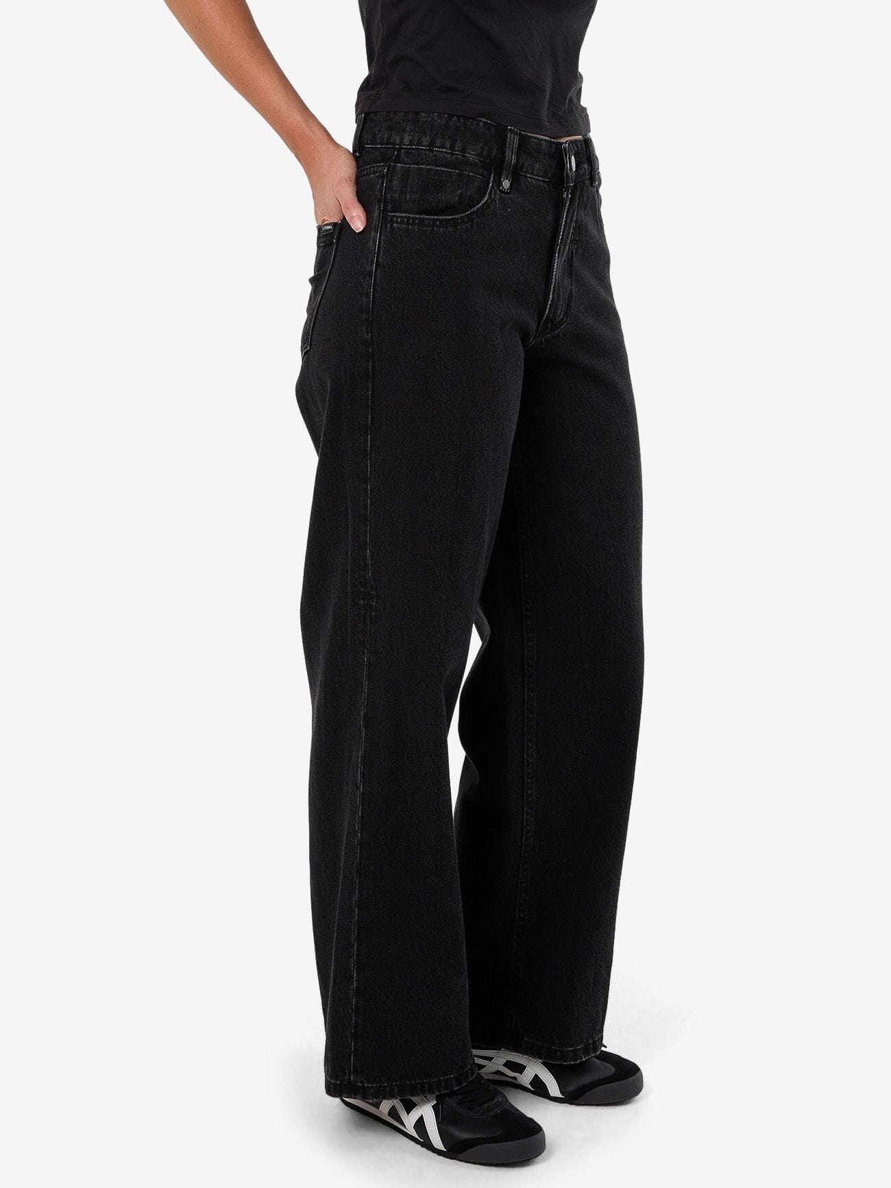 Billie Low Rise Baggy Jean - Aged Black 4