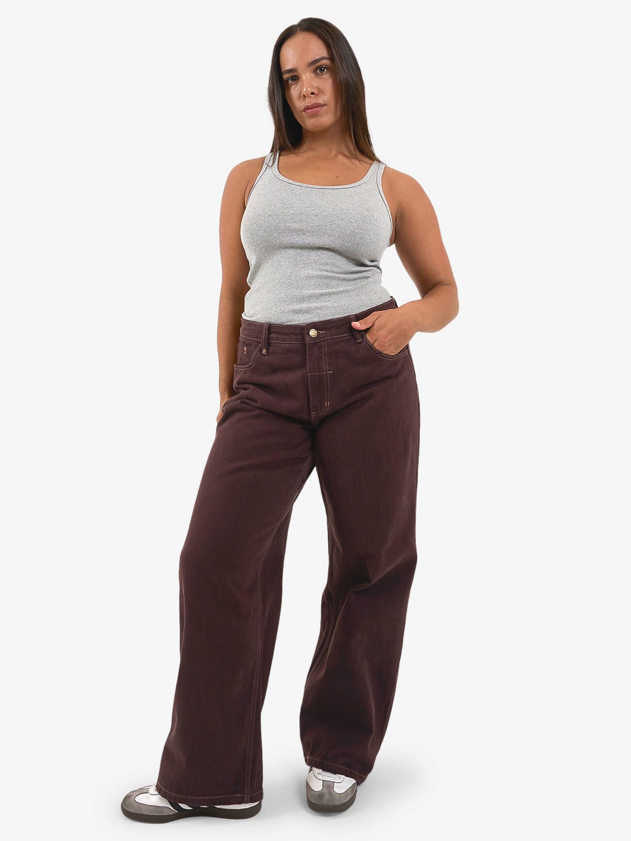 Billie Low Rise Baggy Jean - Chocolate Plum