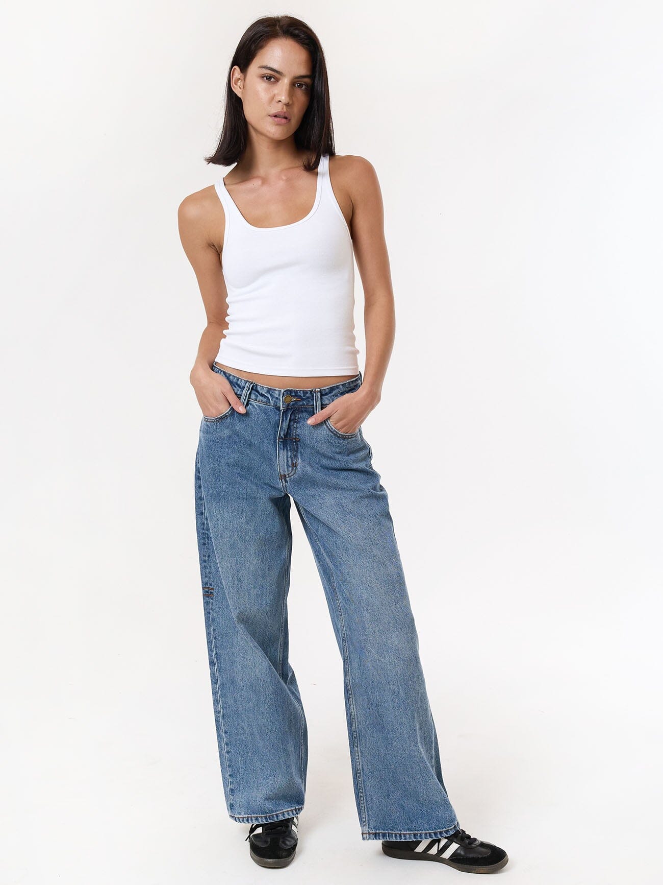 Billie Low Rise Baggy Jean - Weathered Blue