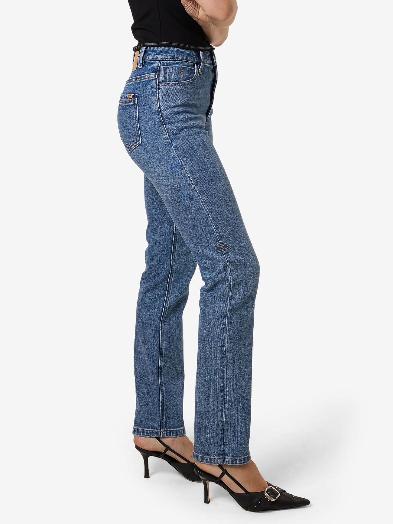 Nicole High Rise Stretch Straight Jean - Stoned Blues