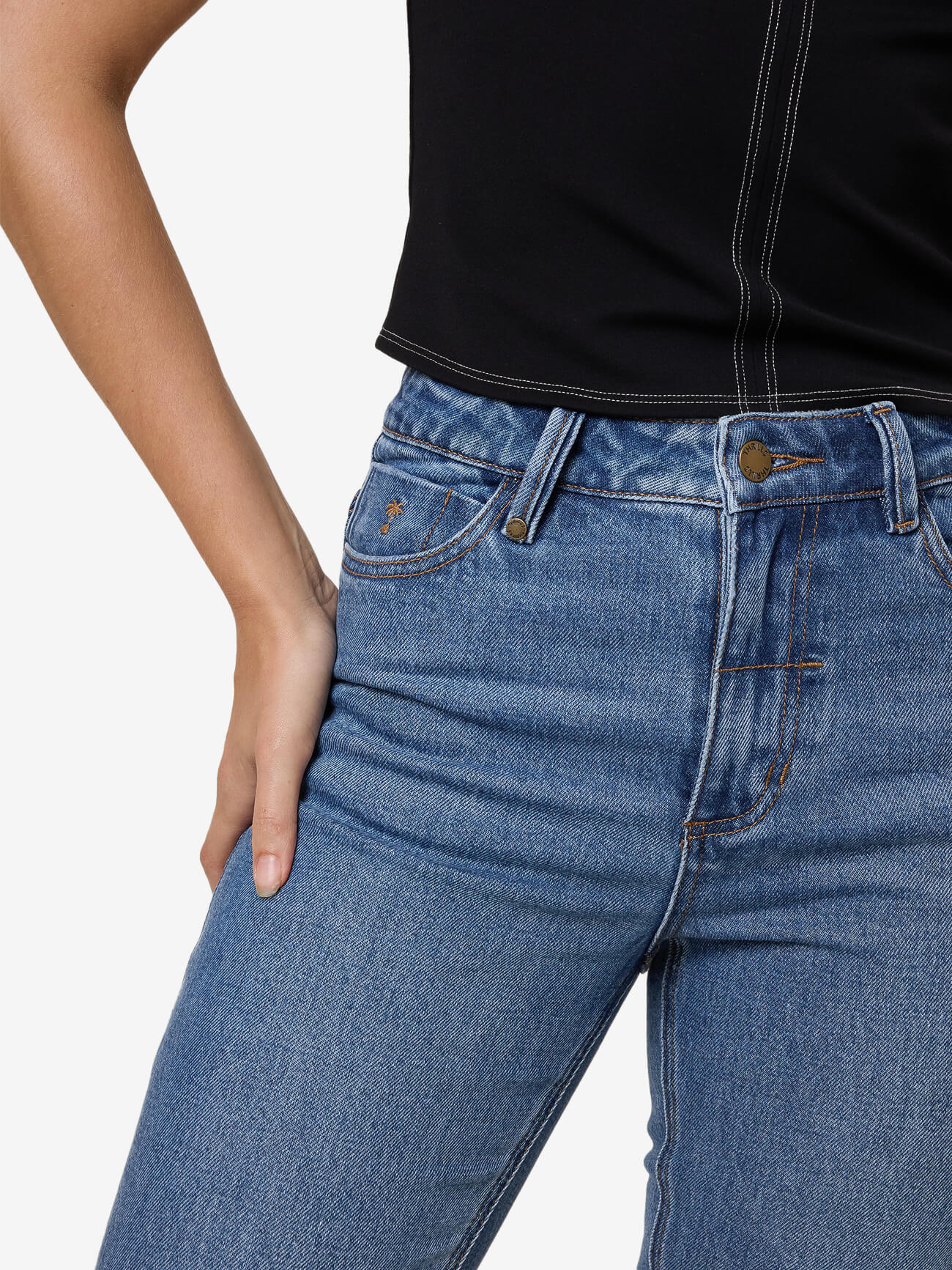 Nicole High Rise Stretch Straight Jean - Stoned Blues
