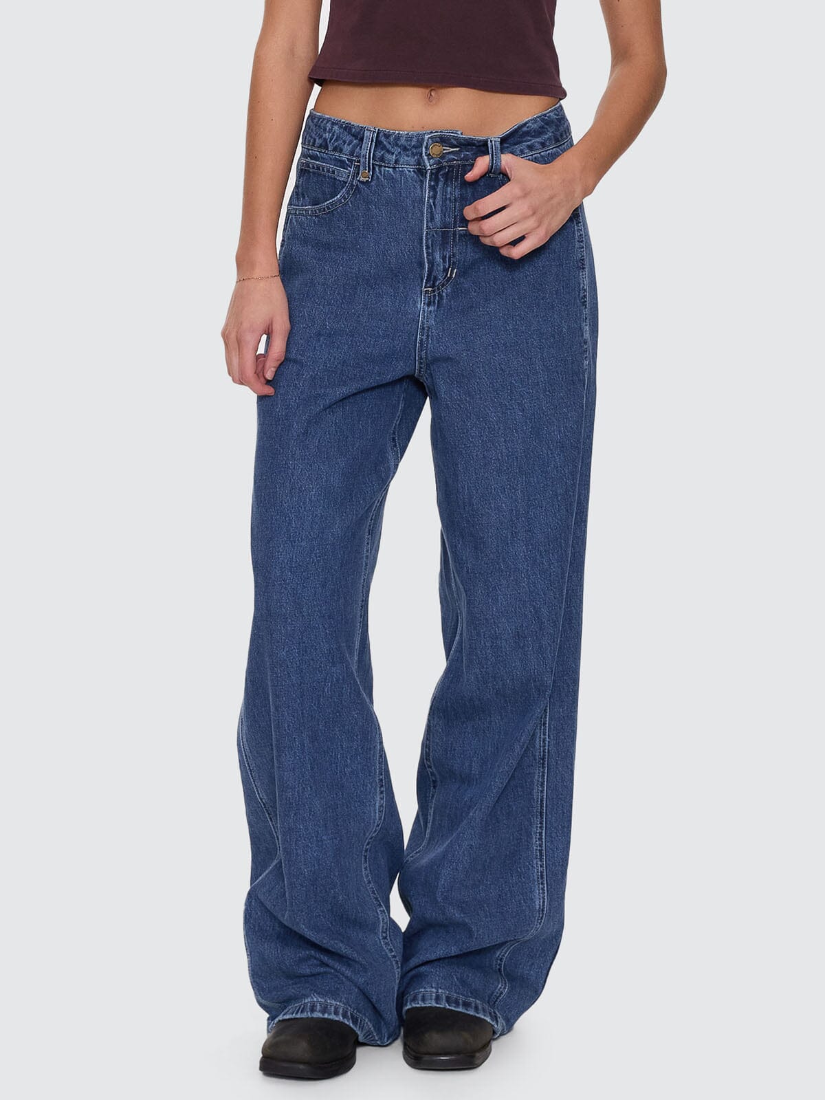 Ashton High Rise Wide Jean Tall fit - Vintage Rinse Blue
