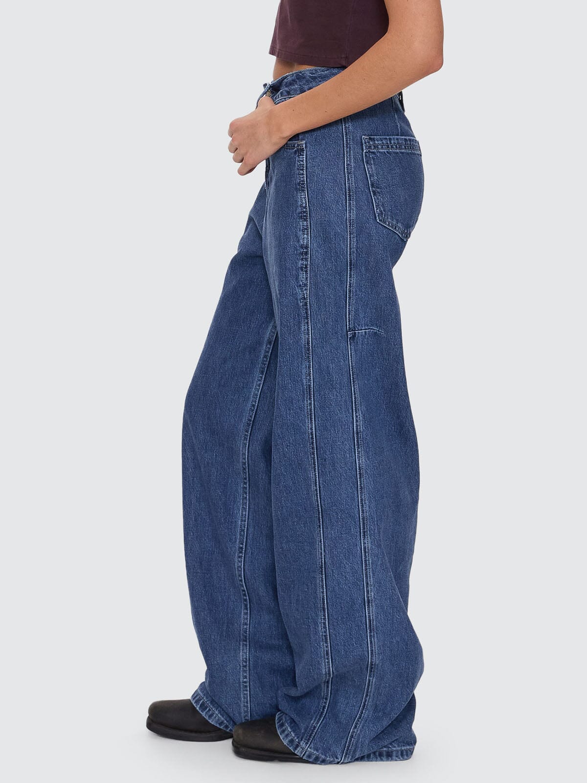 Ashton High Rise Wide Jean Tall fit - Vintage Rinse Blue 4