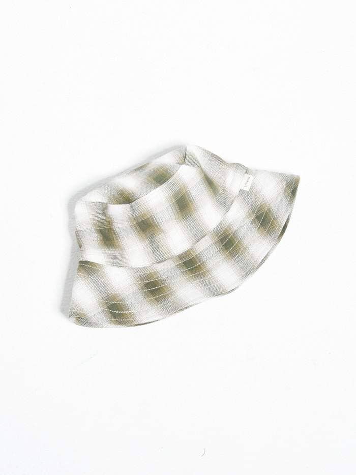 Angel Check Bucket Hat - Dark Olive