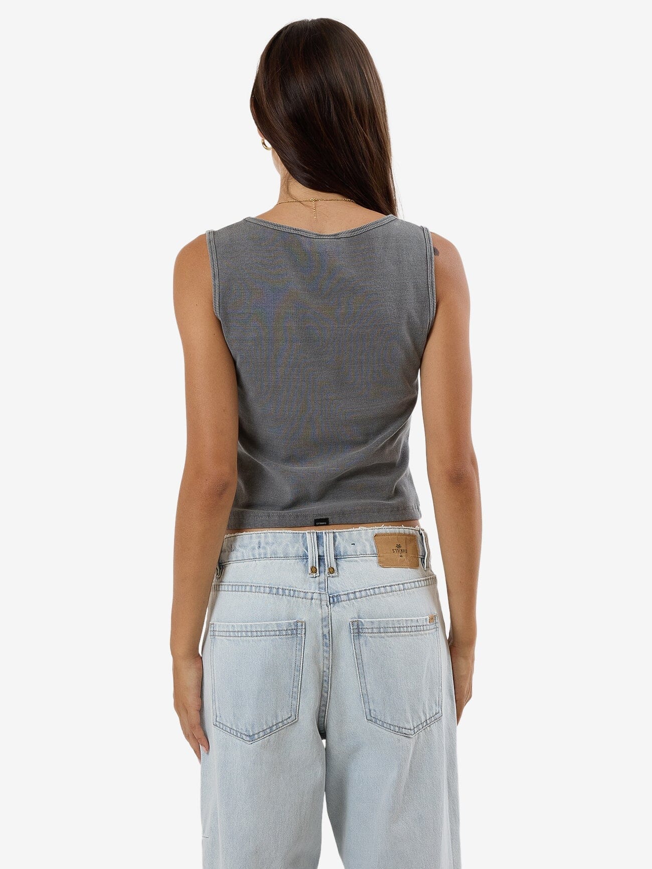 Meditation Y2K Tank - Washed Grey