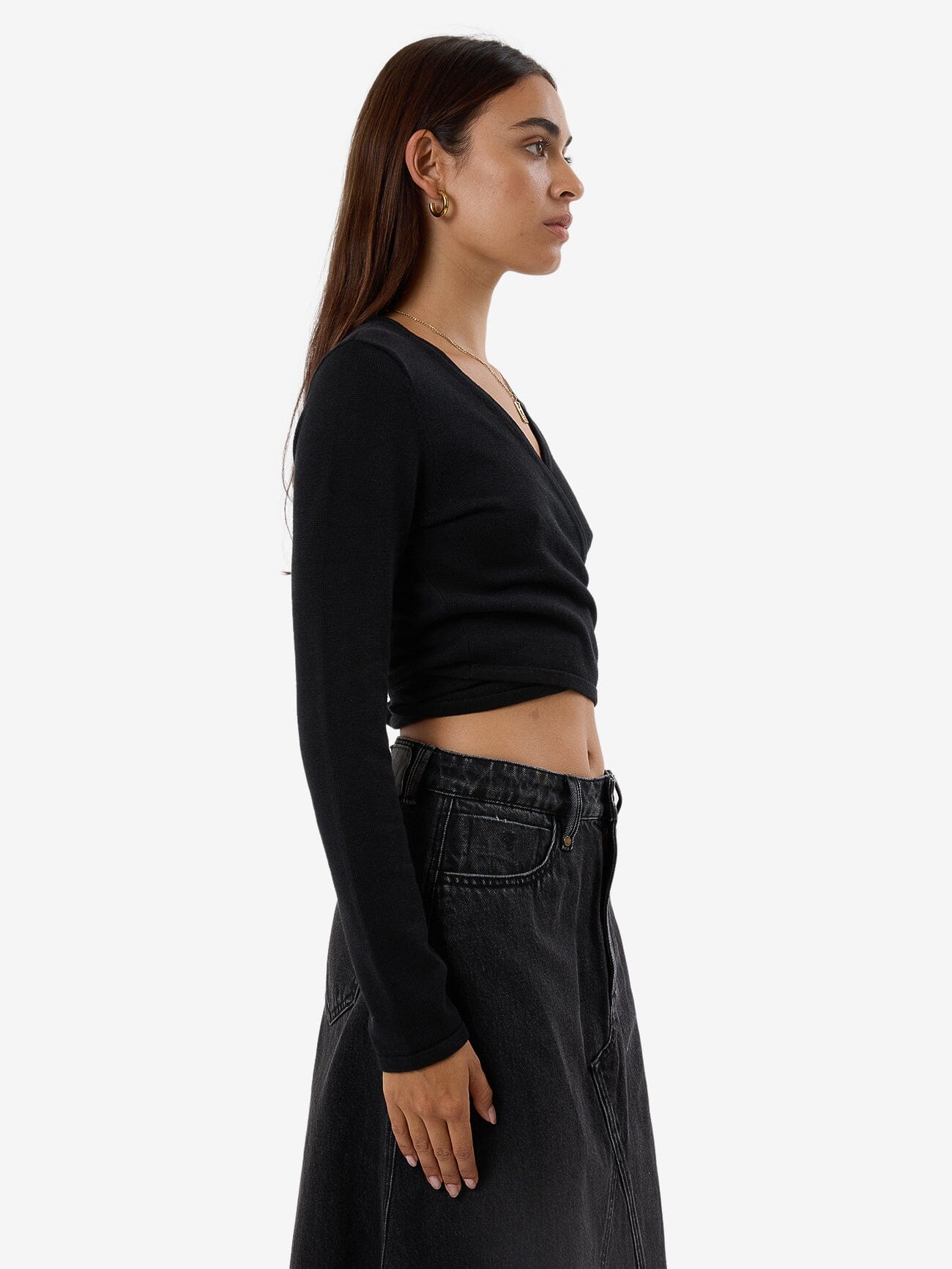 Nadia Wrap Knit - Black