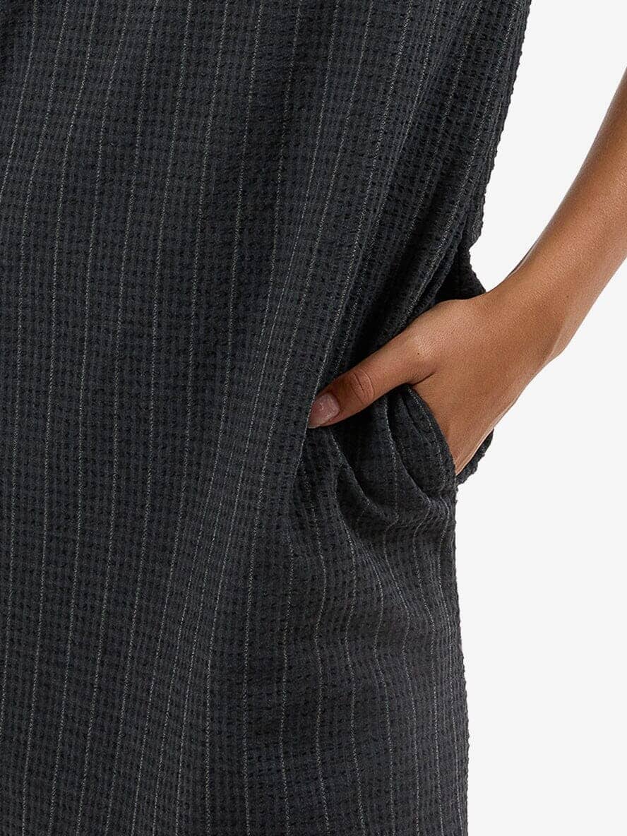 Colby Strapless Dress - Charcoal Pinstripe 4
