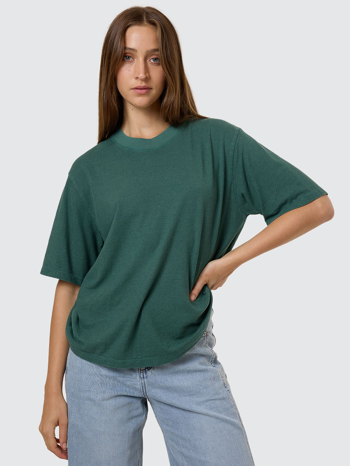 Hemp Square Tee - Sea Pine 4
