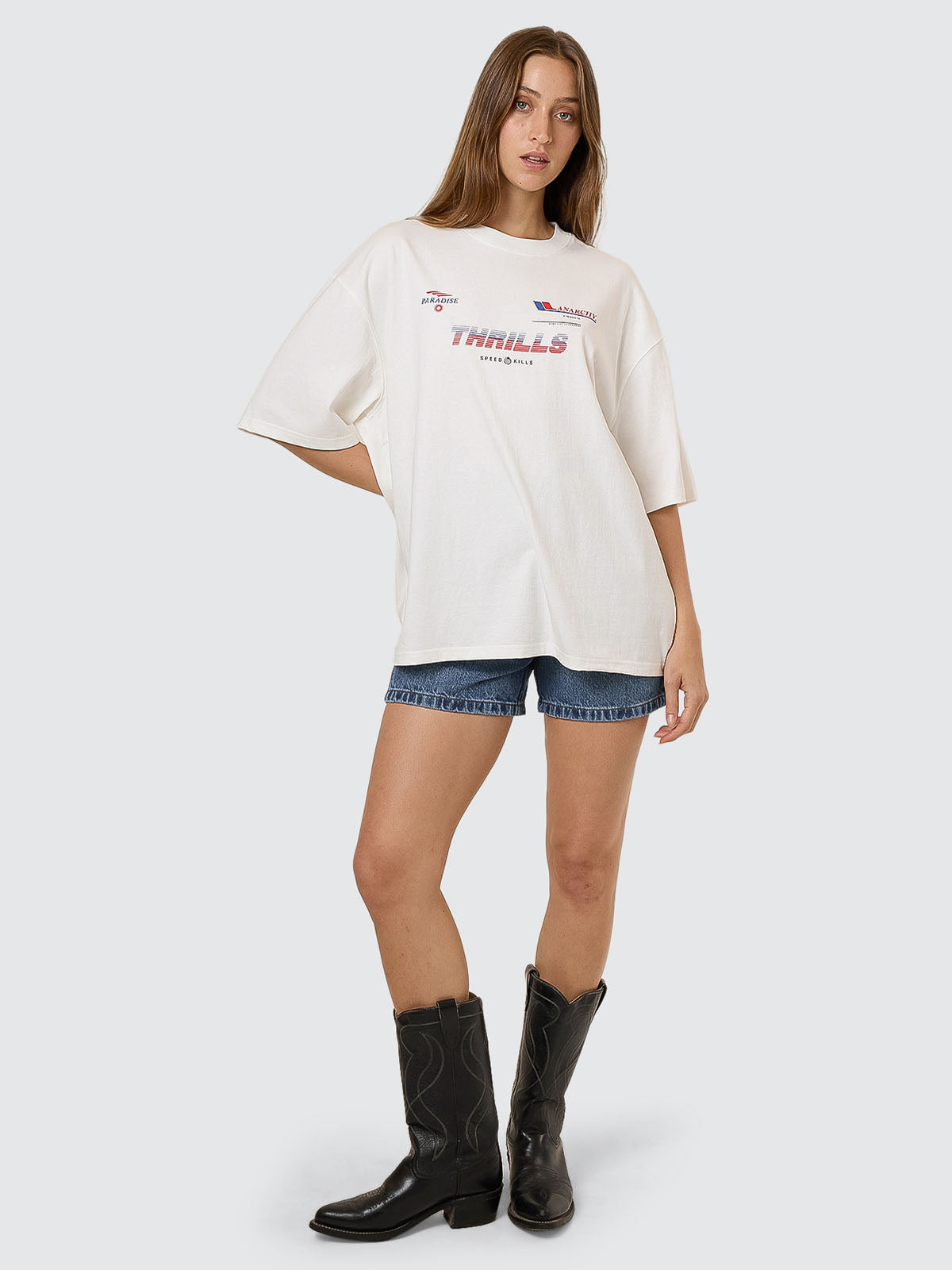 Anarchy In Paradise Oversized Tee - Dirty White 4