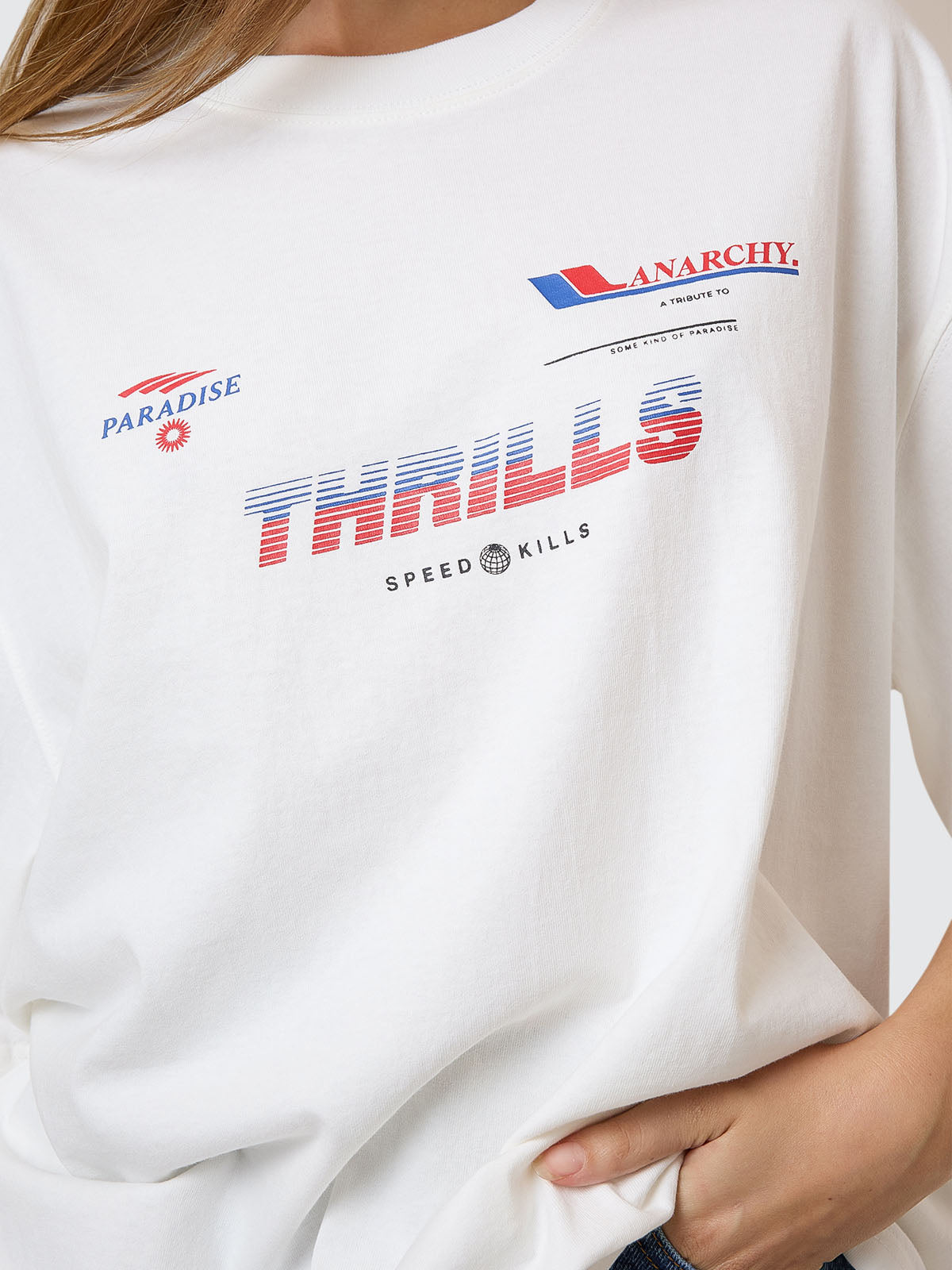 Anarchy In Paradise Oversized Tee - Dirty White 4
