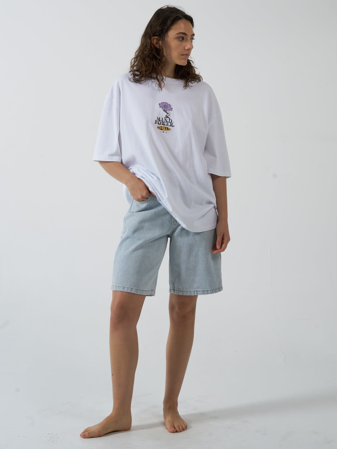 Mind Power Oversized Tee - White