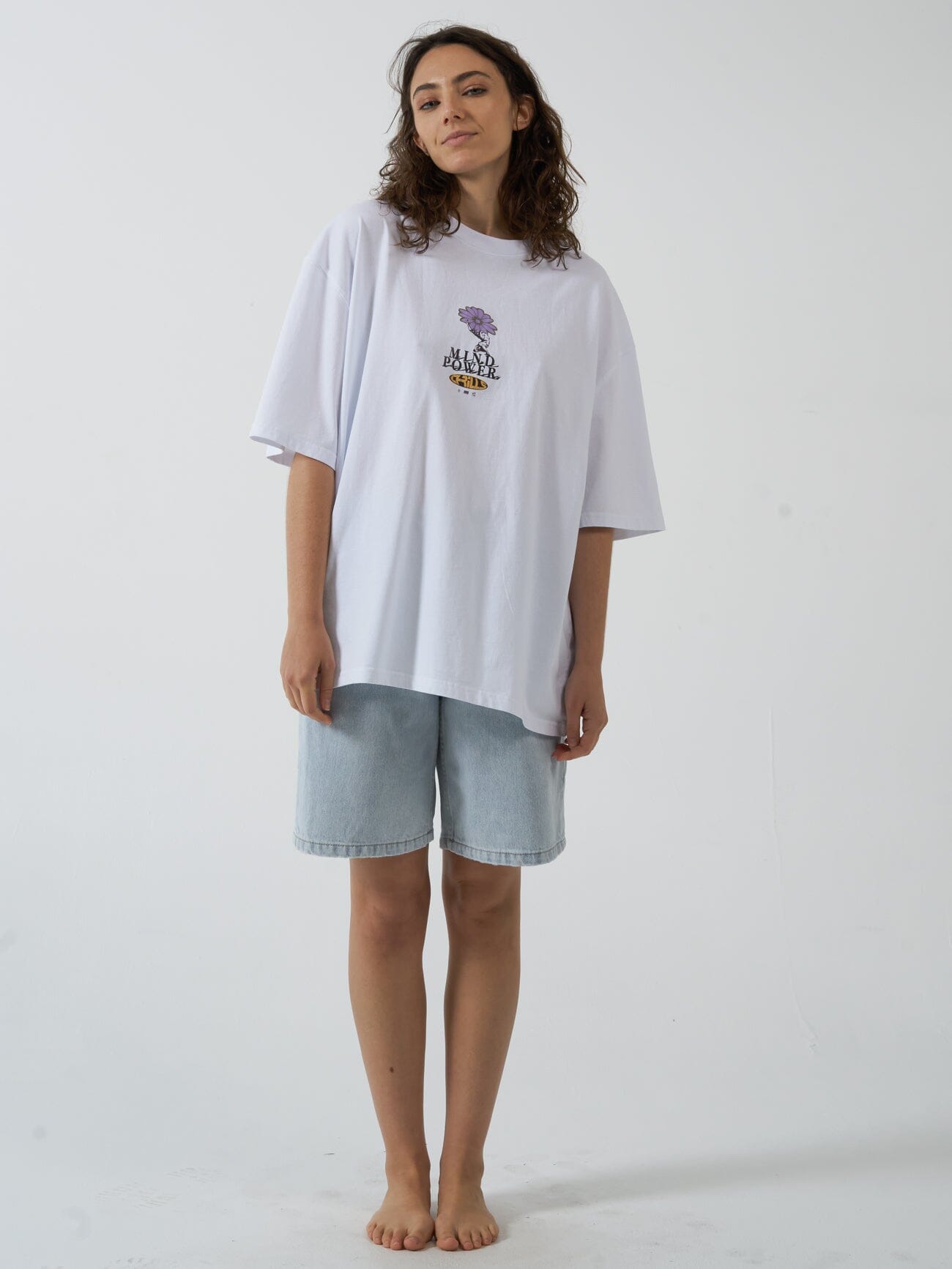 Mind Power Oversized Tee - White