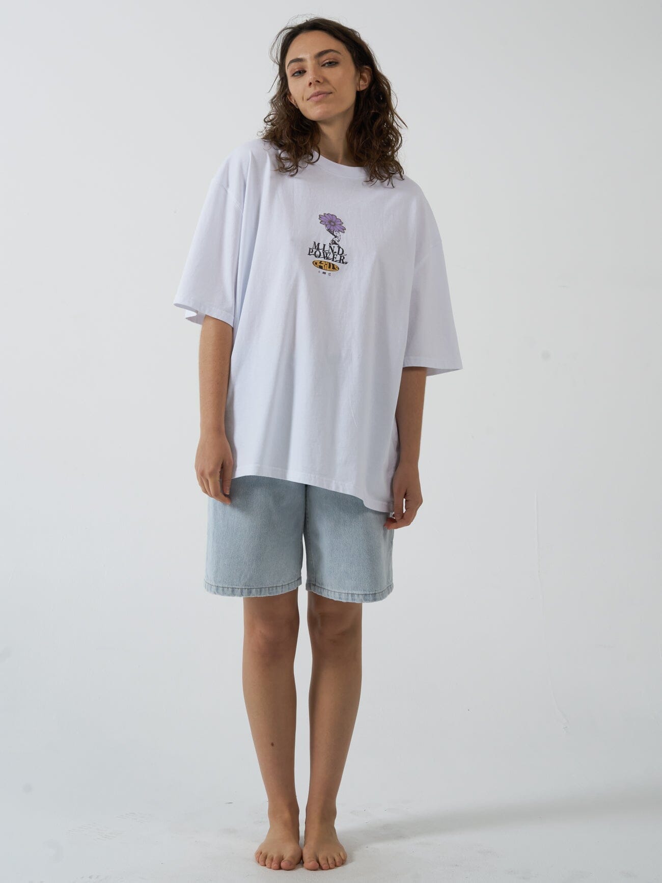 Mind Power Oversized Tee - White