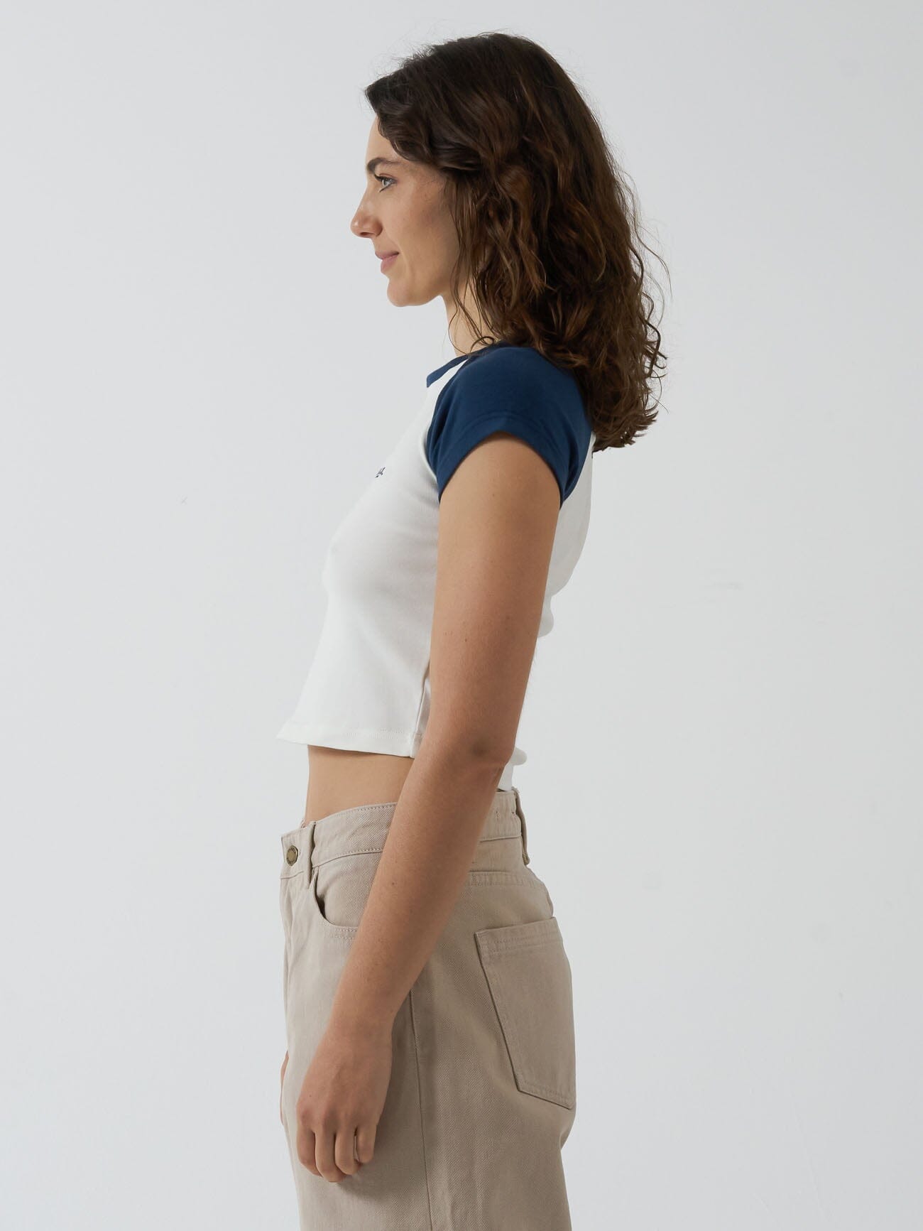 Oblique Raglan Tee - Sea Blue