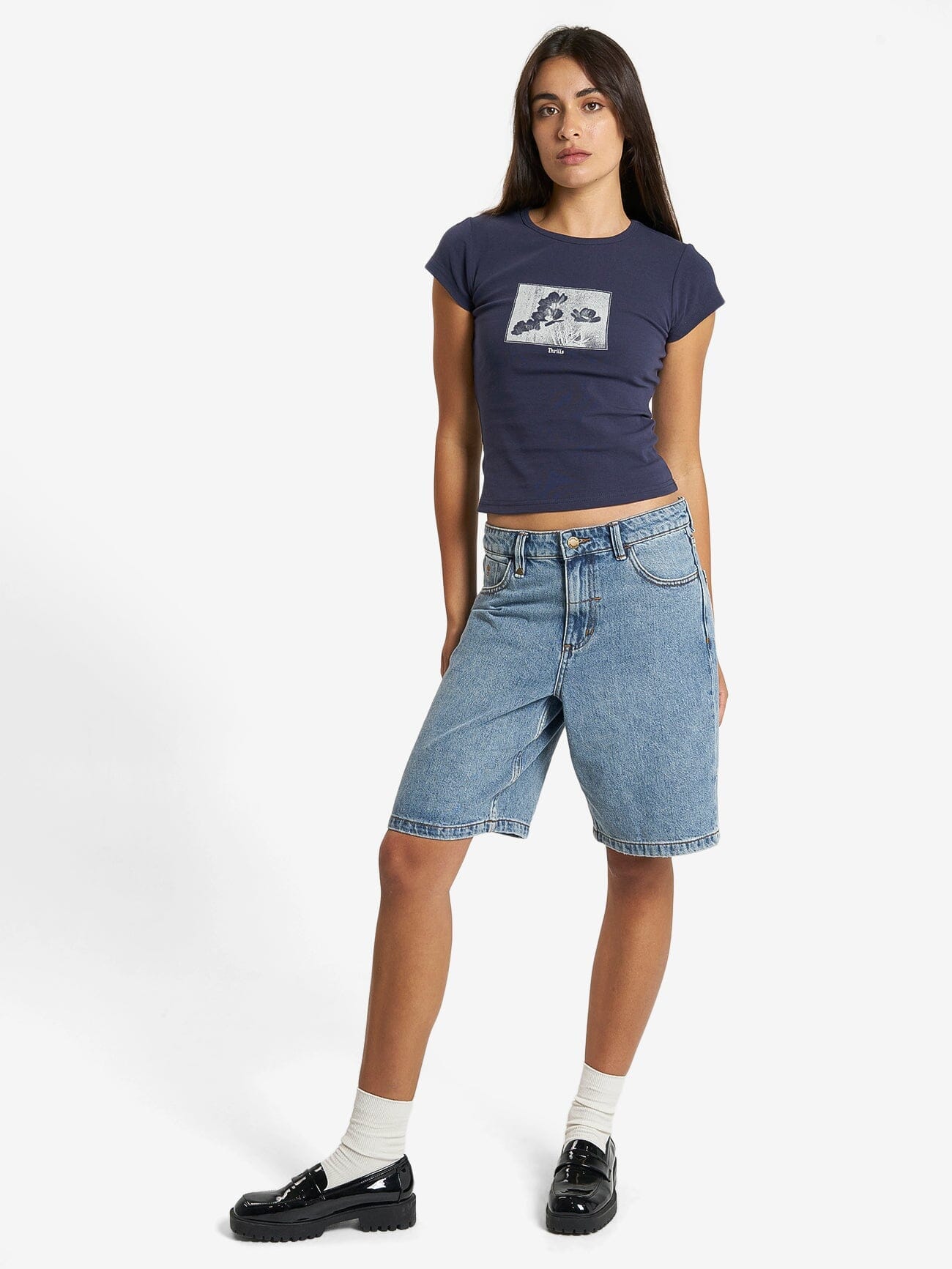 Turn Around Cap Sleeve Tee - Station navy