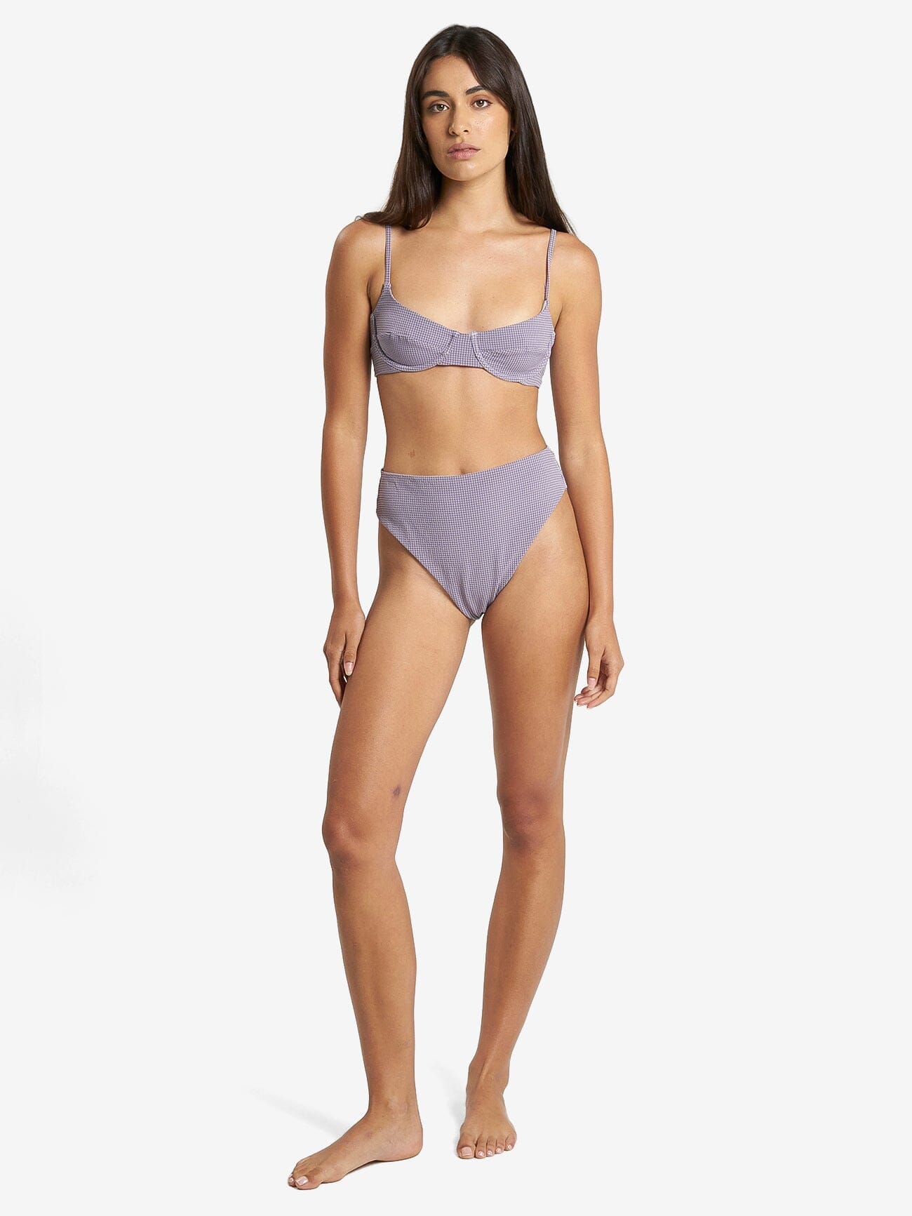 Paradise Code 90s High Cut Bikini Bottom - Storm Grey