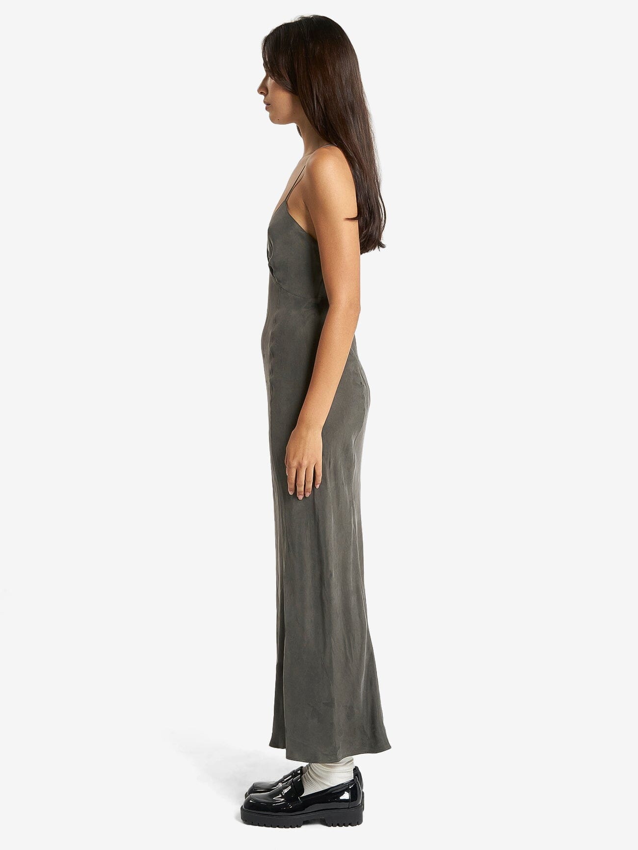 Chelsea Full Length Slip Dress - Truffle
