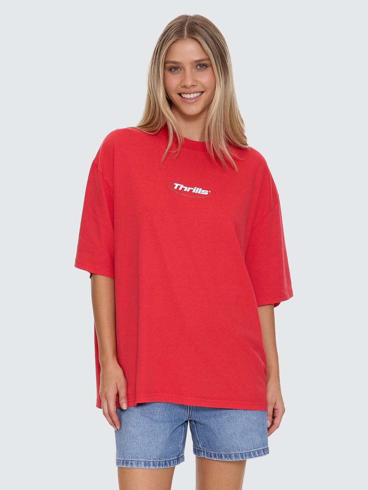 Arena Oversized Tee - Flame Red 4
